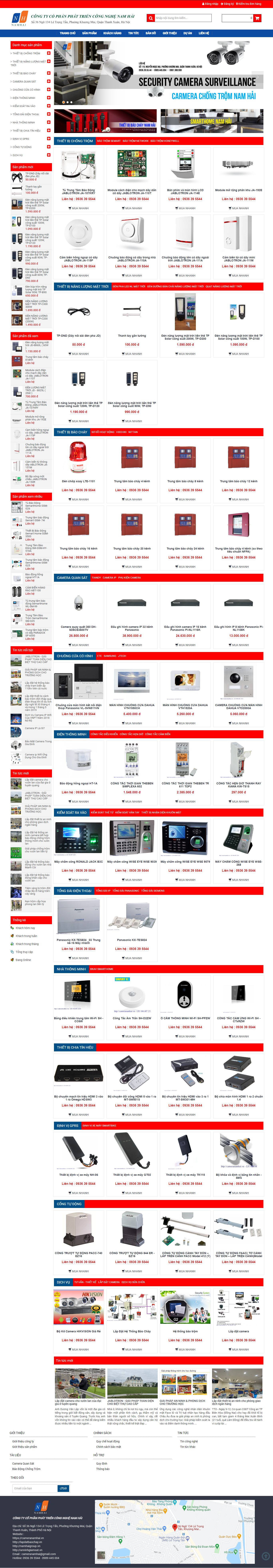 Thiết kế Website web hệ thống báo cháy - cameranamhaivn