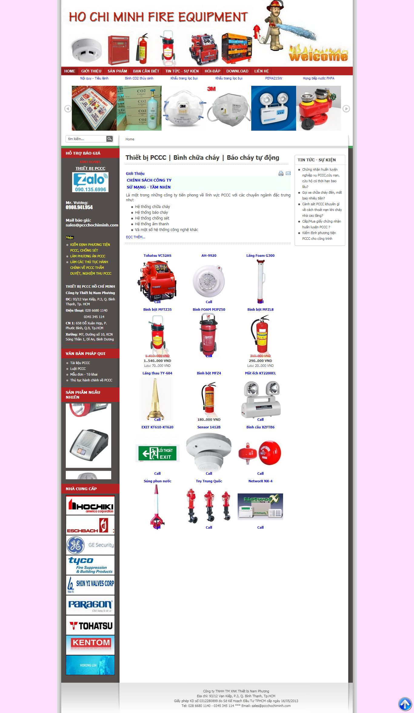 Thiết kế Website web hệ thống báo cháy - pccchochiminhcom