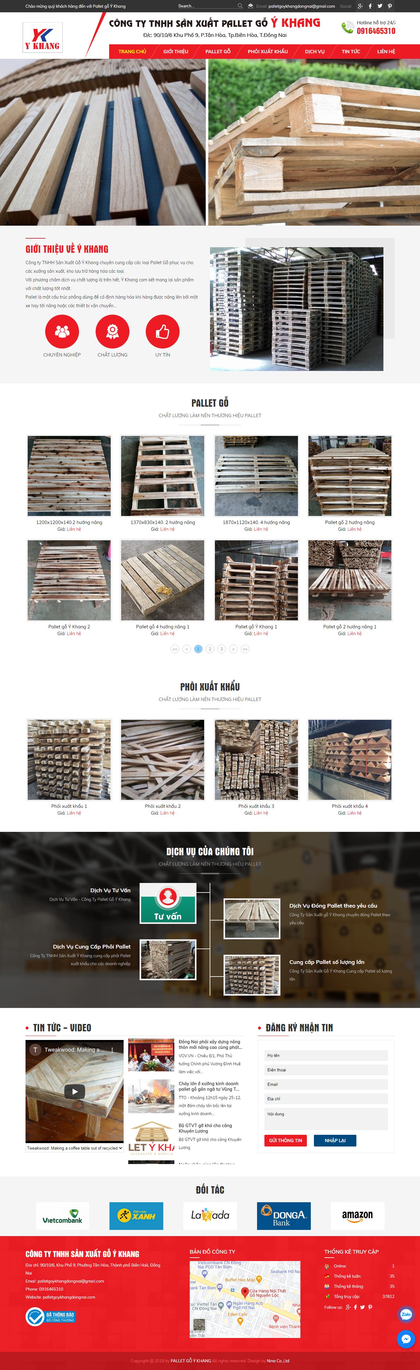 Thiết kế Website web bán hộp gỗ , thùng gỗ - palletgoykhangdongnaicom