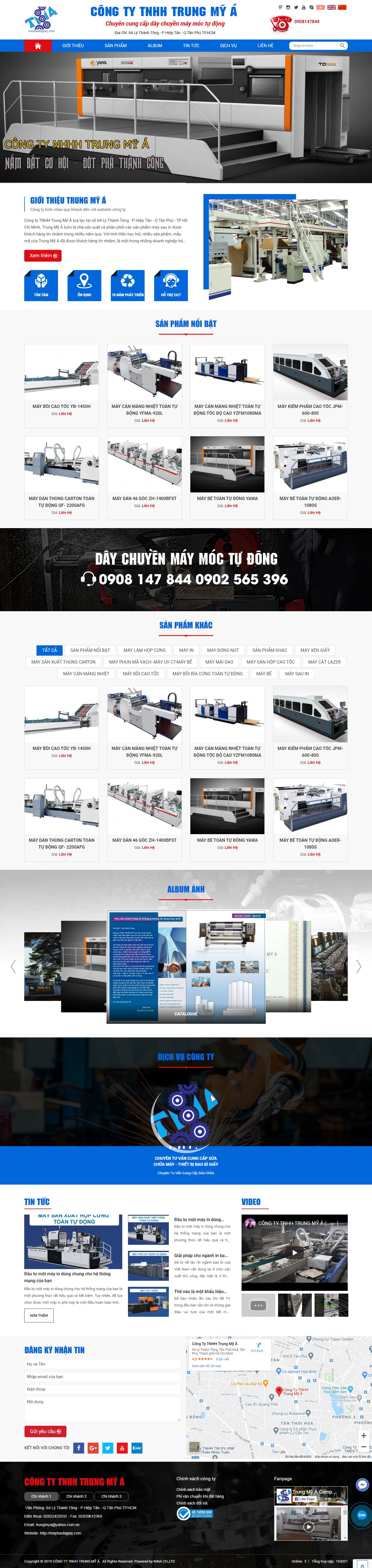 [cmyk] Thiết kế Website web thiết bị sản xuất bao bì - wwwmaybaobigiaycom