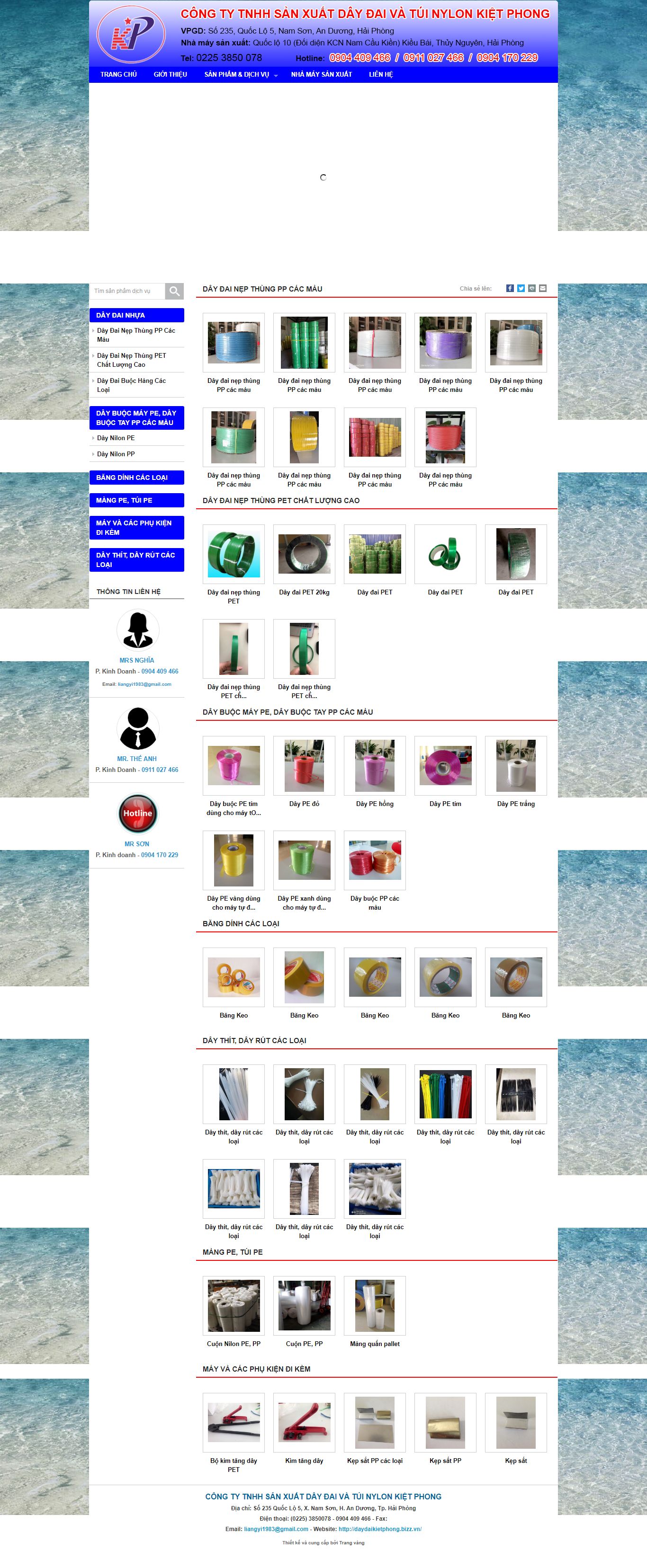 Thiết kế Website web dây nilon - daydaikietphongbizzvn