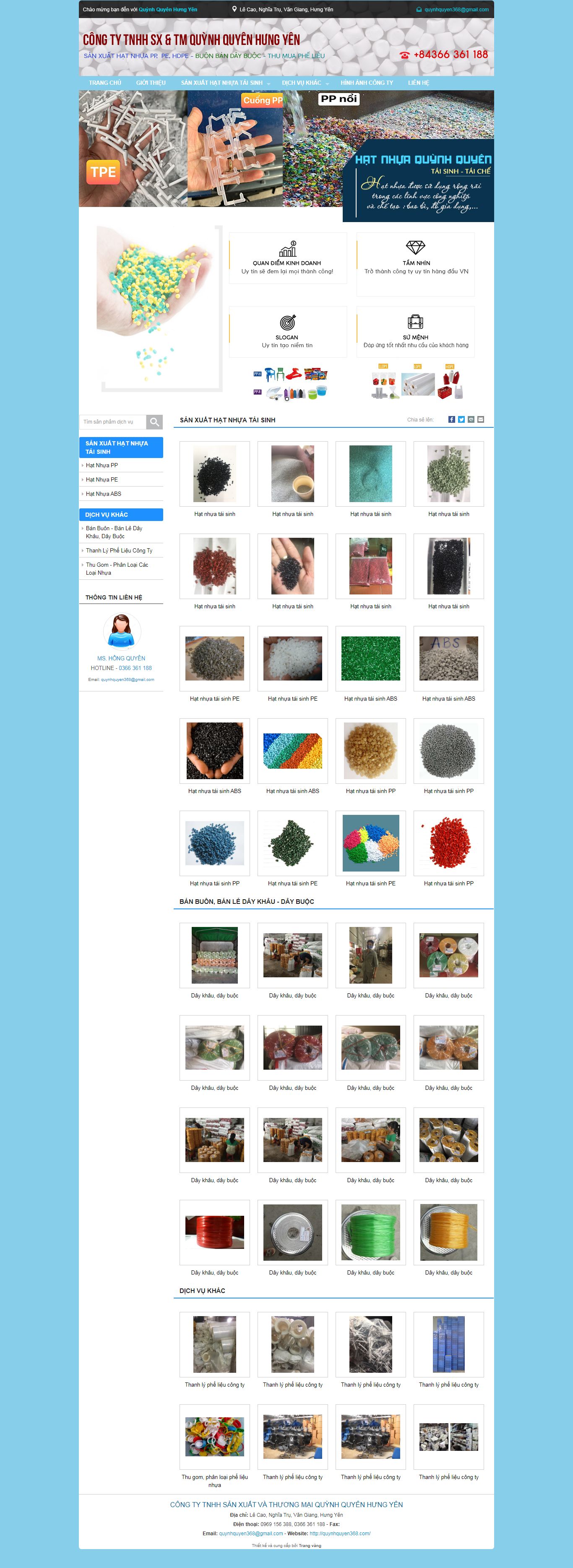 Thiết kế Website web dây nilon - quynhquyen368com