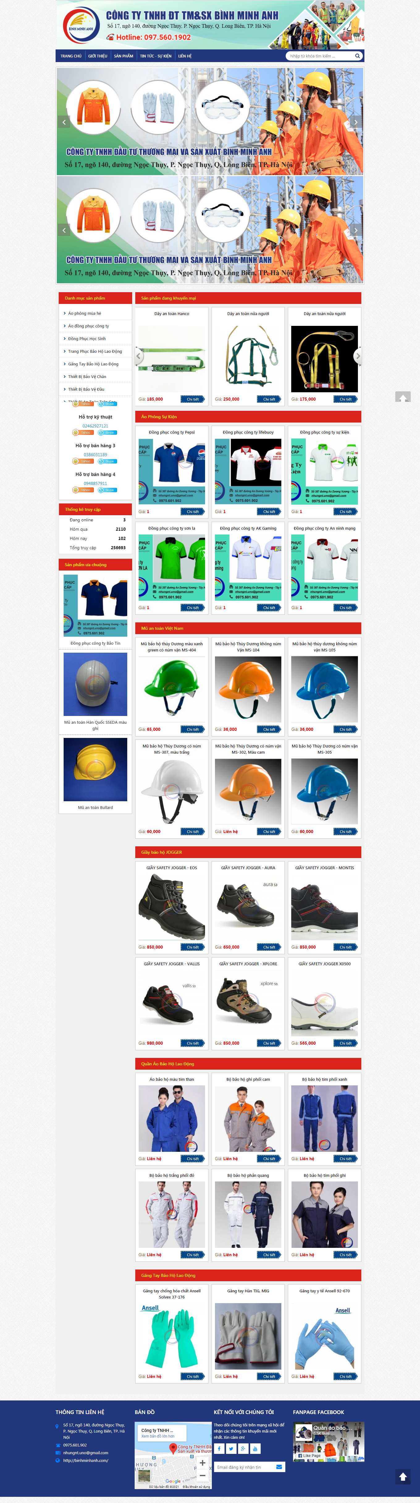 Thiết kế Website web bán giày bảo hộ lao động - binhminhanhcom