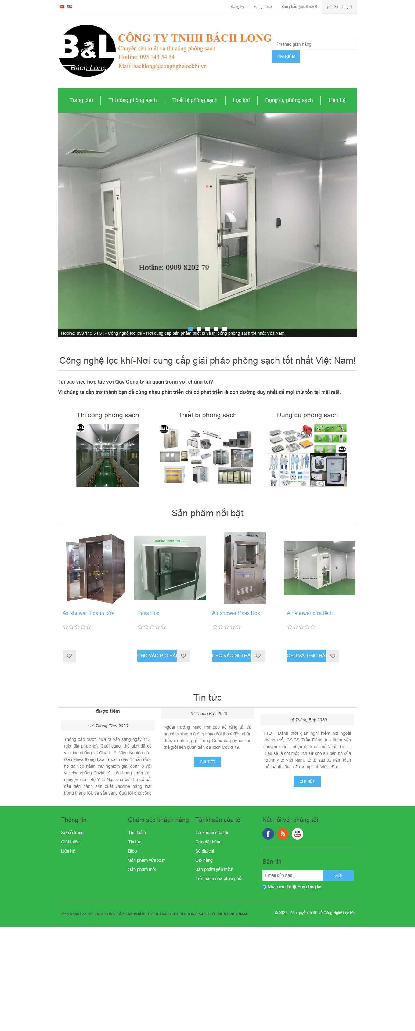 Thiết kế Website web thi công phòng sạch - wwwcongnghelockhivn
