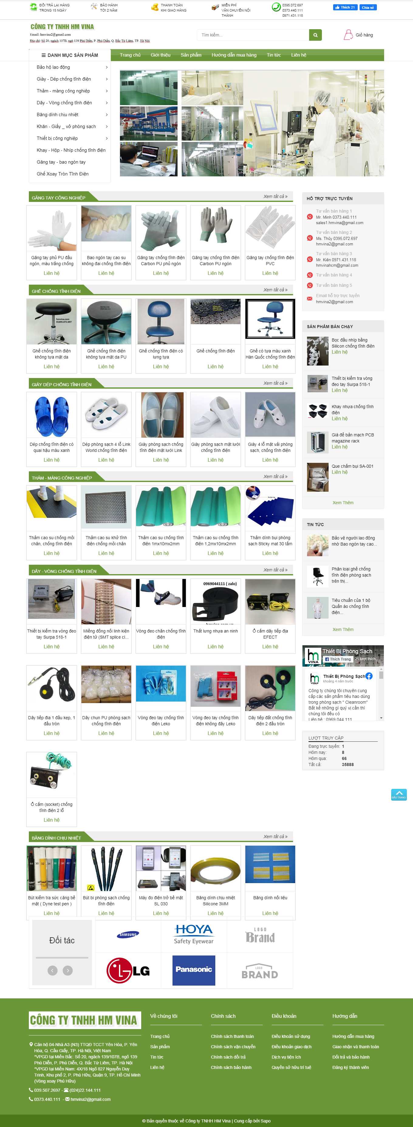 Thiết kế Website web thi công phòng sạch - hmvinacom
