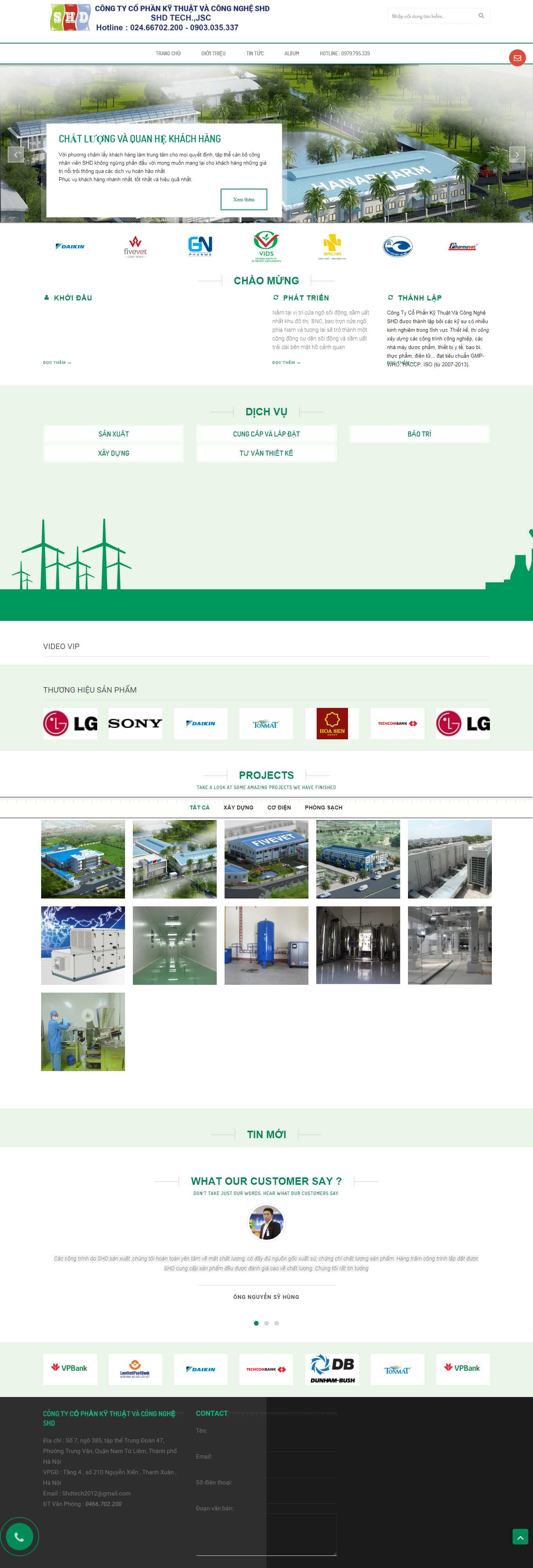 Thiết kế Website web thi công phòng sạch - phongsachvnvn