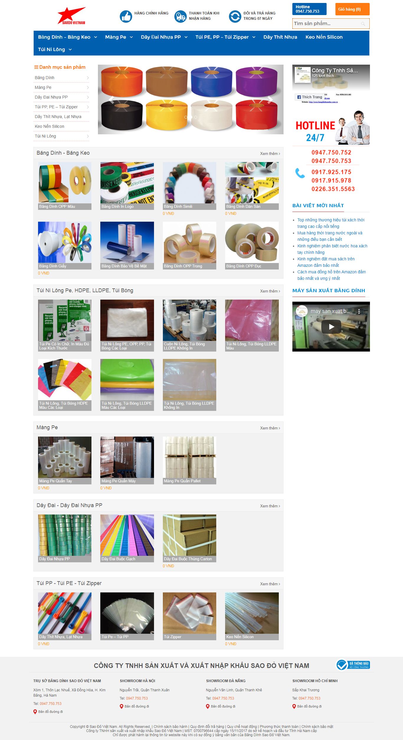 Thiết kế Website web bán dây đai - chausonplasticcomvn
