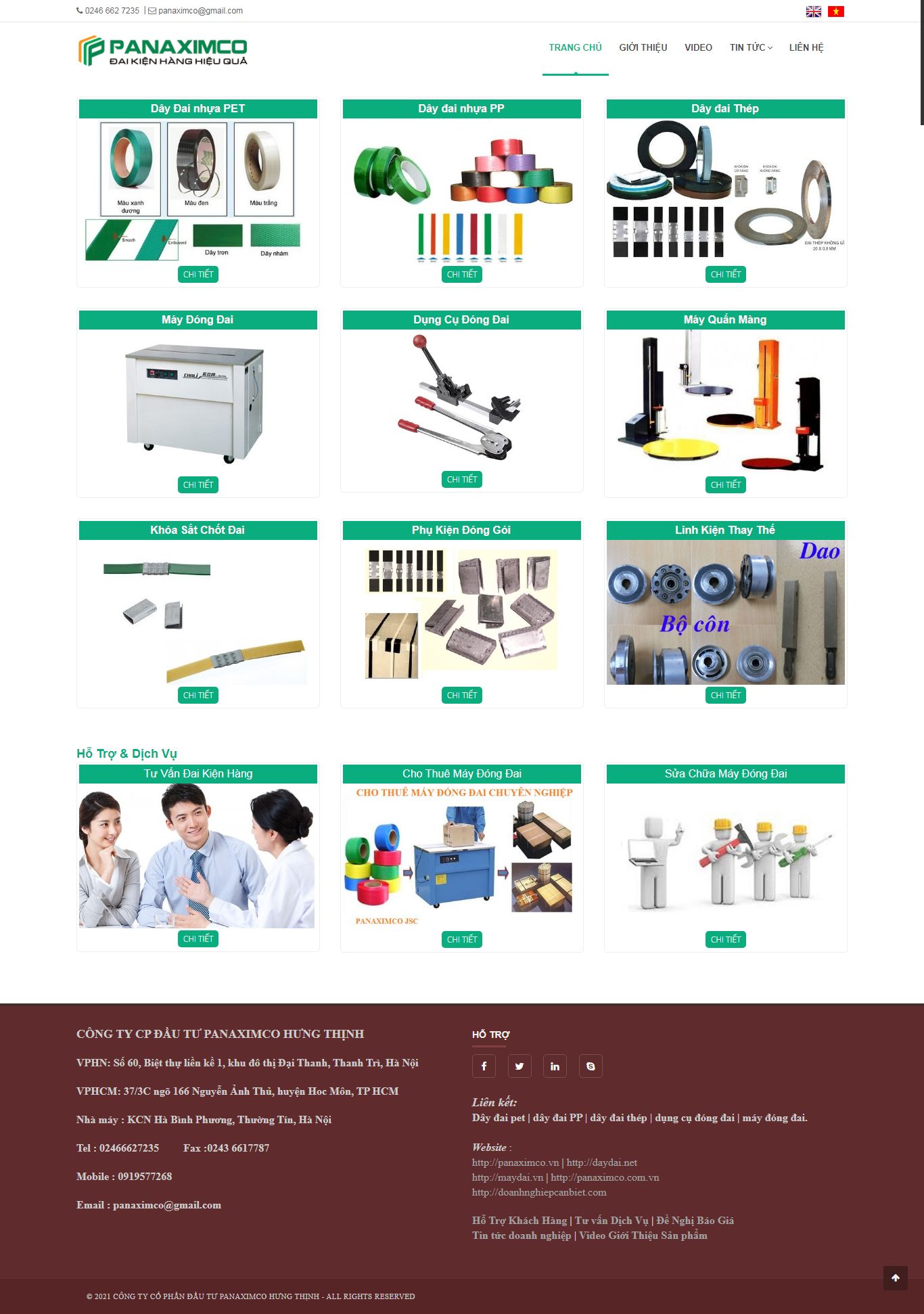 Thiết kế Website web bán dây đai - panaximcocom