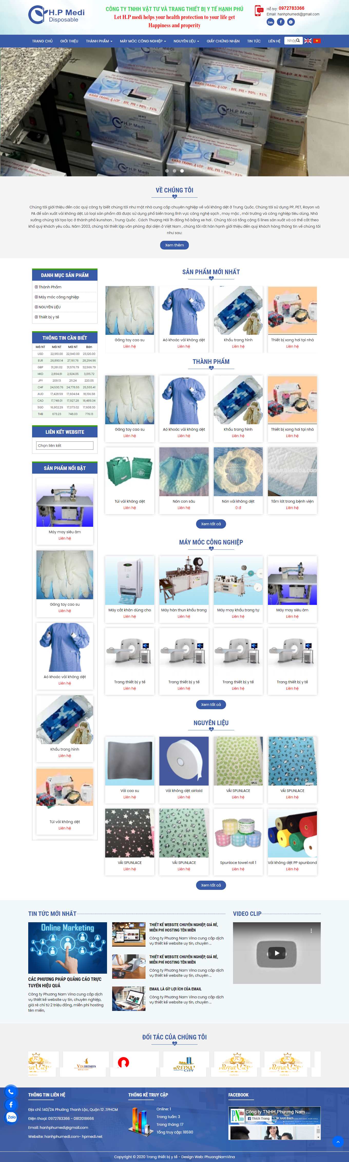 Thiết kế Website web trang thiết bị phòng sạch - wwwhanhphumedicom