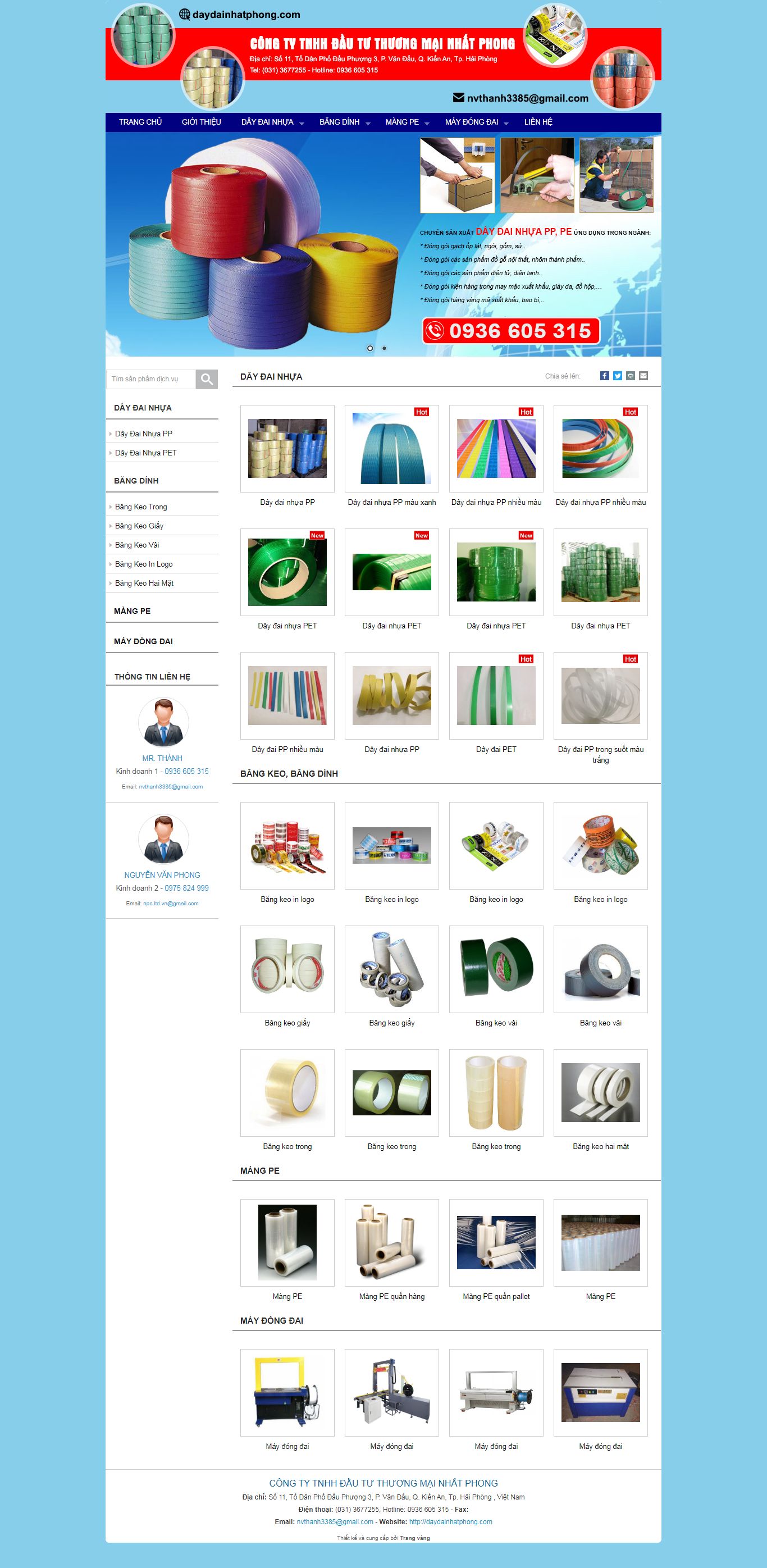 Thiết kế Website web bán dây đai - daydainhatphongcom