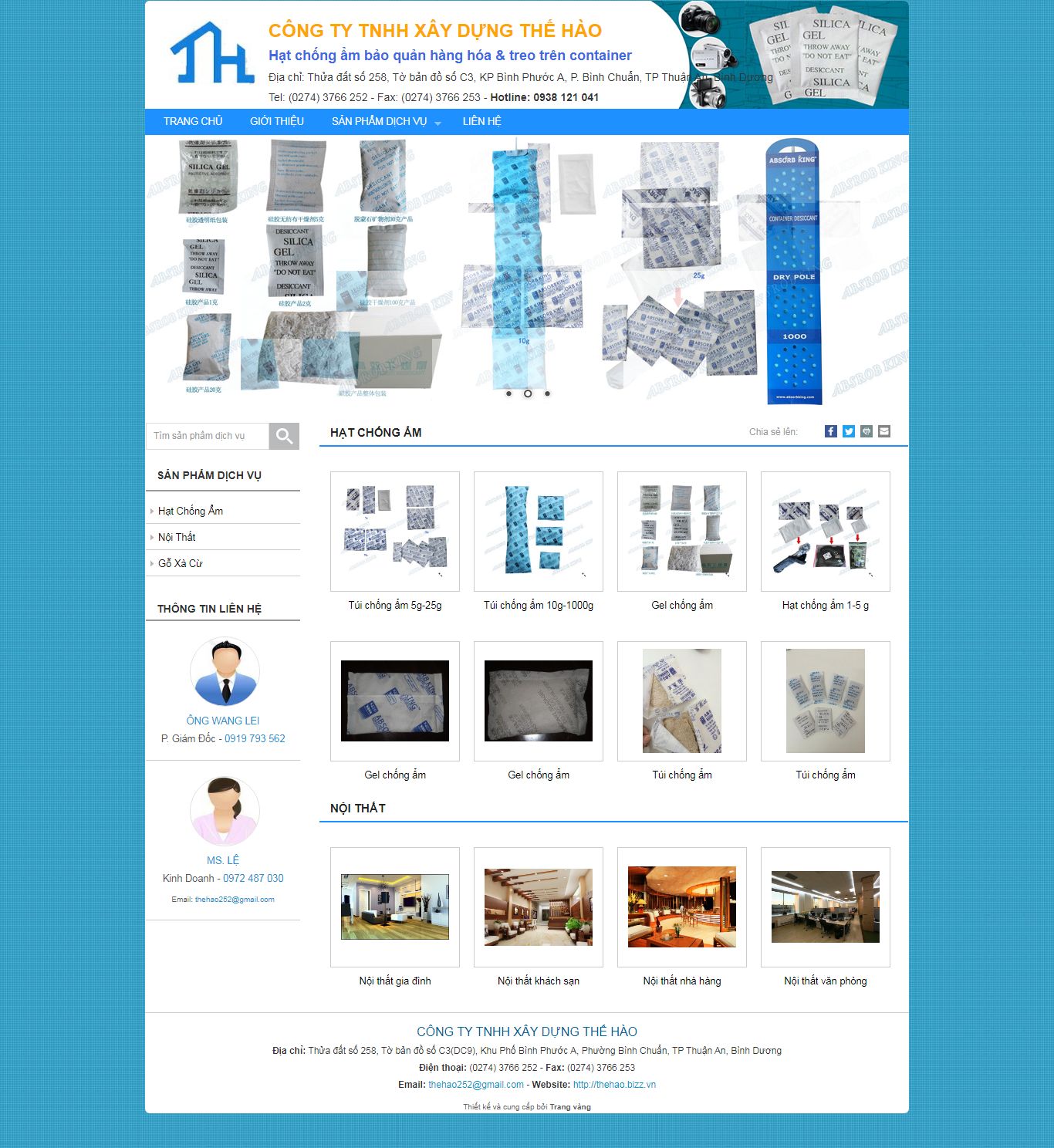 Thiết kế Website web bán hạt và túi chống ẩm - wwwthehaobizzvn