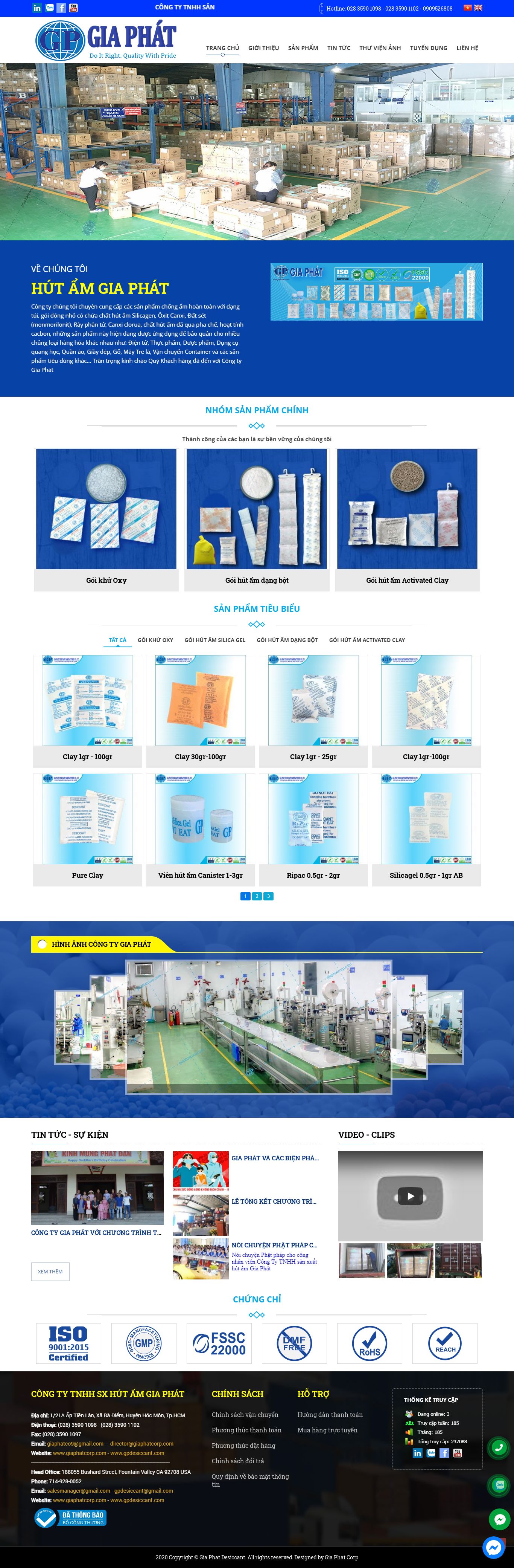 Thiết kế Website web bán hạt và túi chống ẩm - giaphatcorpcom