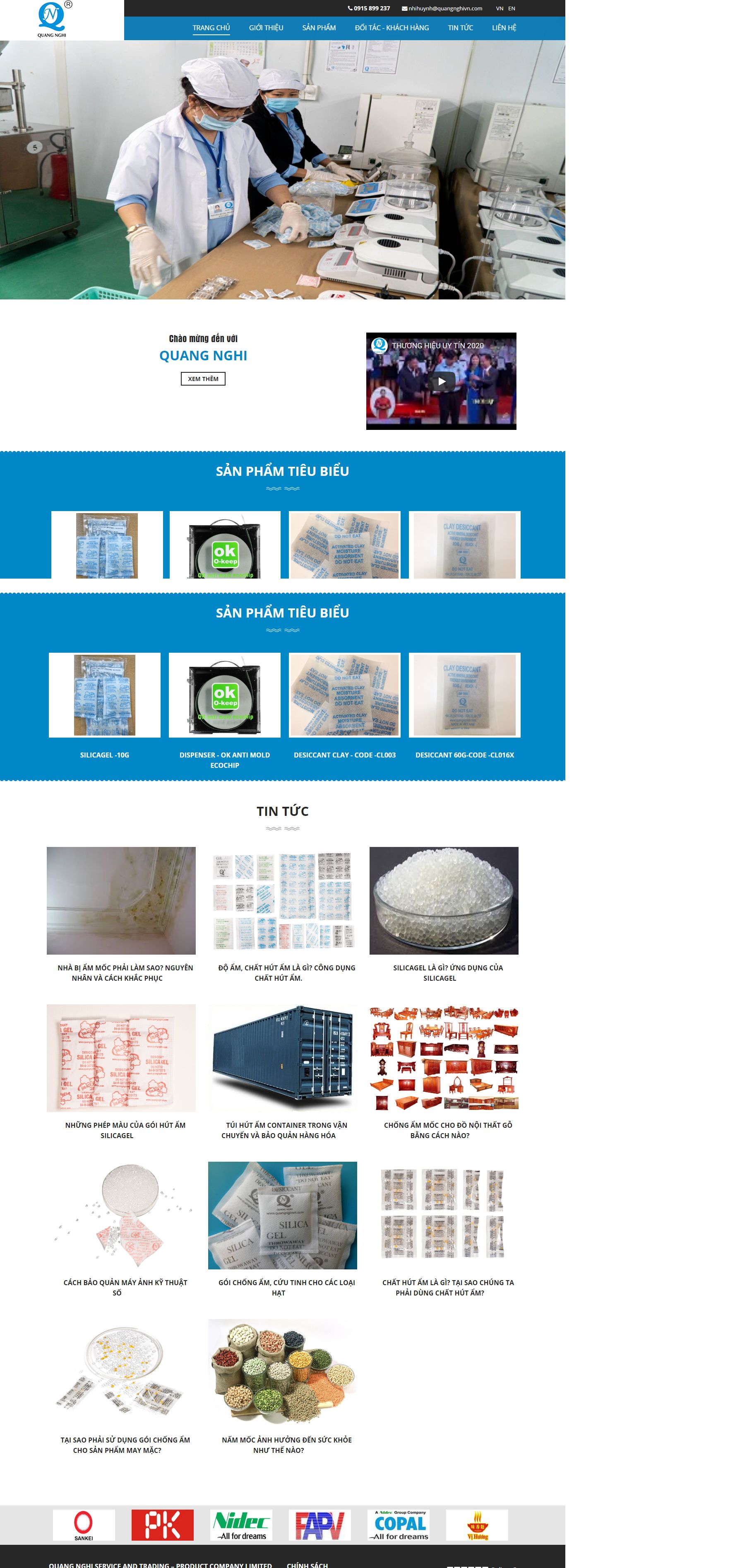 Thiết kế Website web bán hạt và túi chống ẩm - quangnghivncom