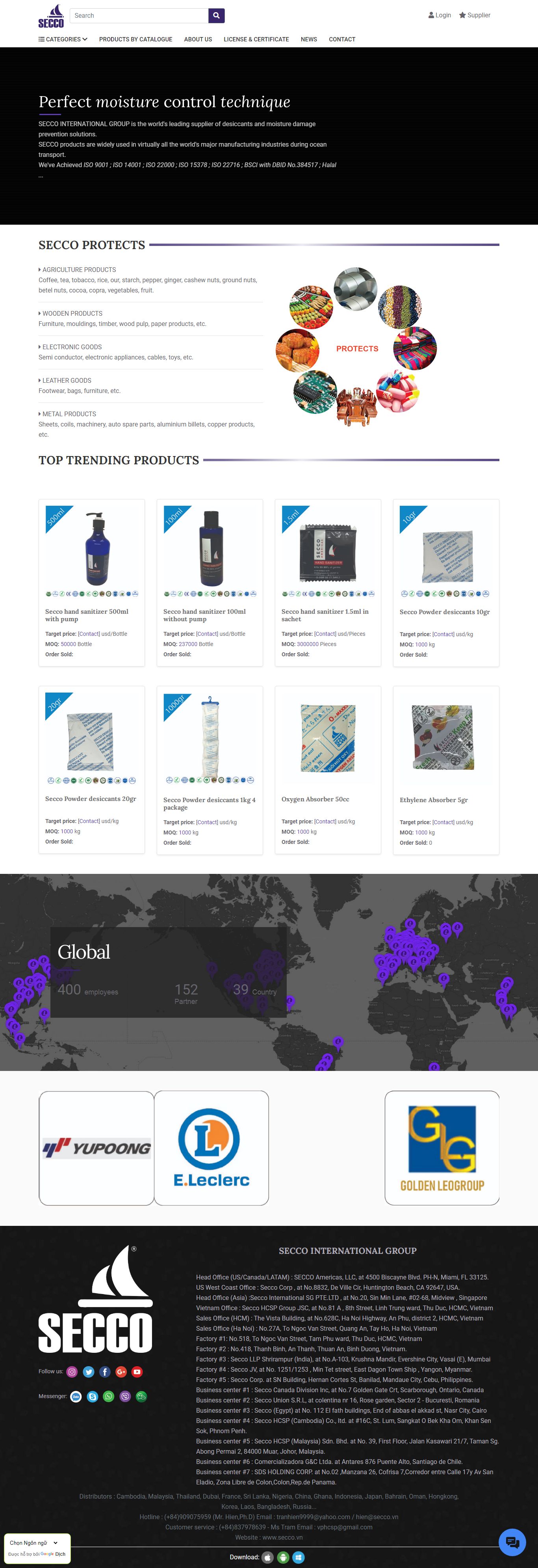 Thiết kế Website web bán hạt và túi chống ẩm - seccovn