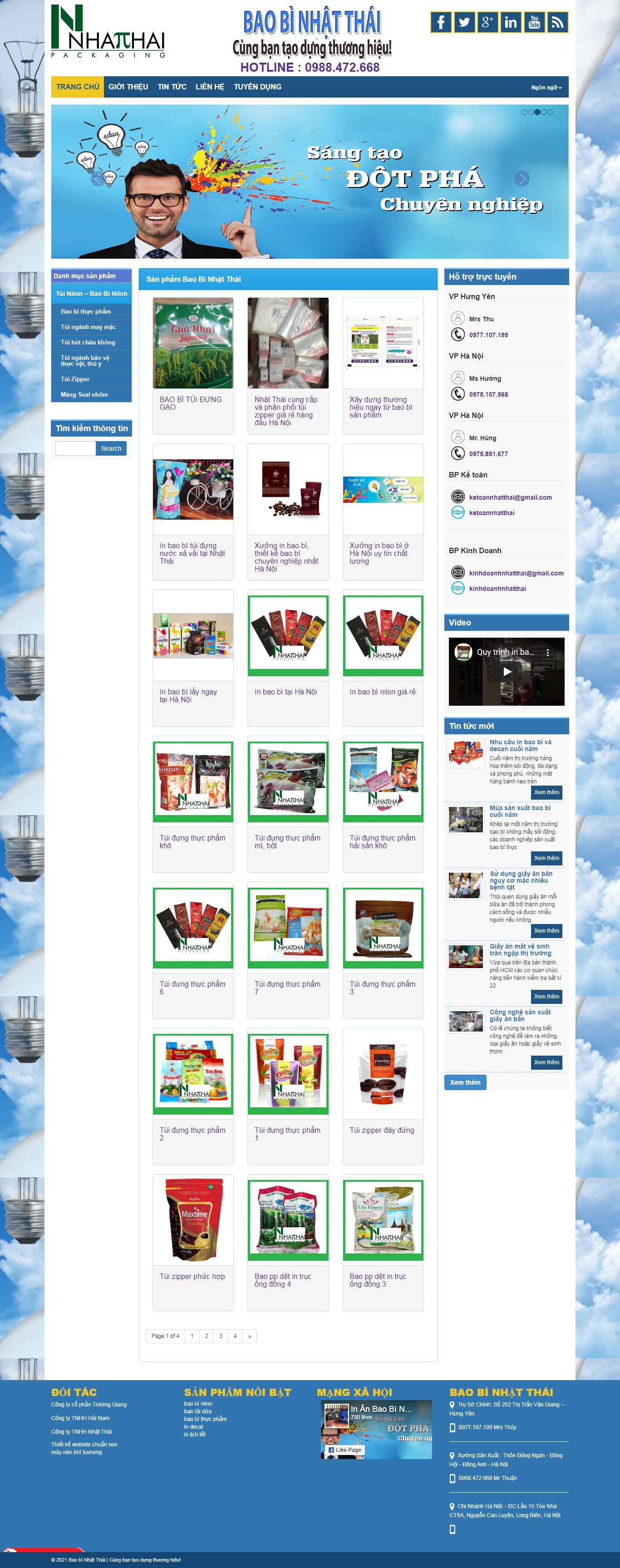 [hungtienbopp] Thiết kế Website web bán màng seal nhôm - baobinhatthaicom