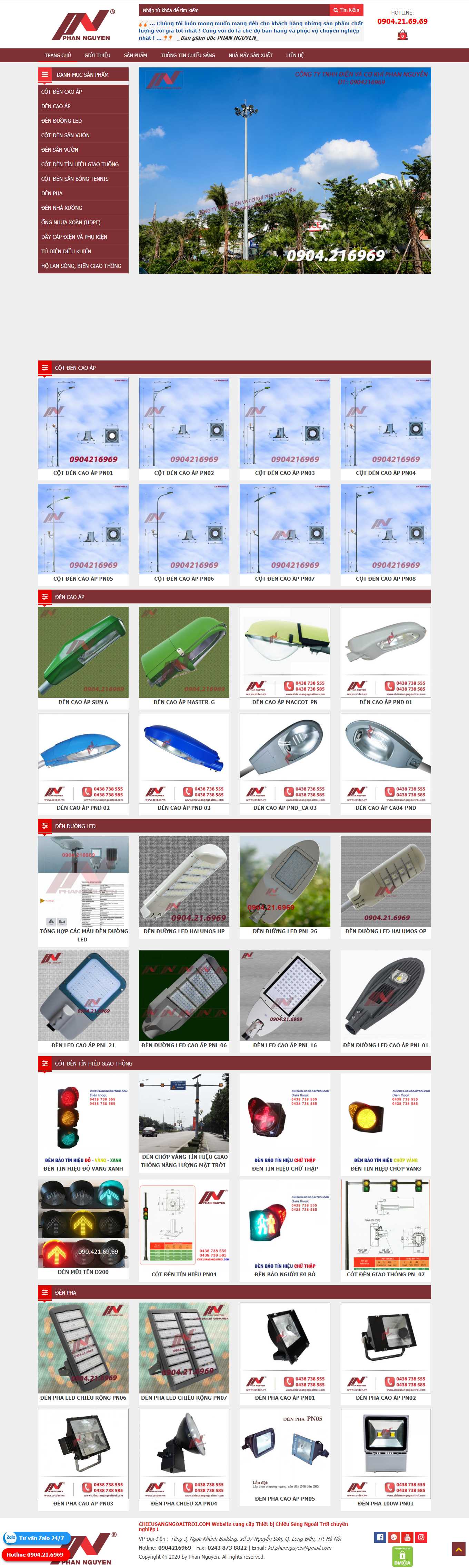 Thiết kế Website web đèn tín hiệu - chieusangngoaitroicom