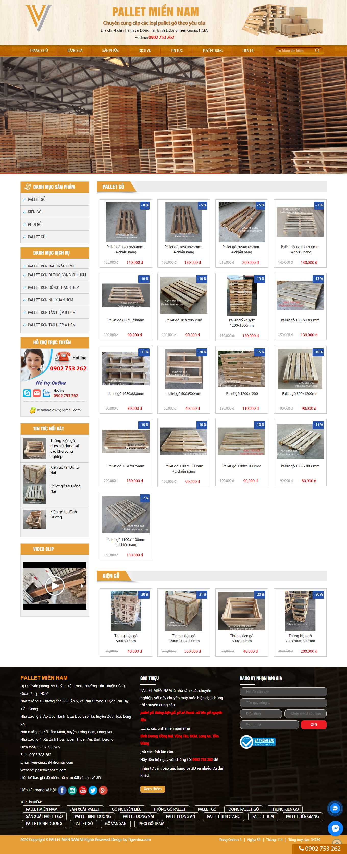 Thiết kế Website web cho thuê Pallet - palletmiennamcom