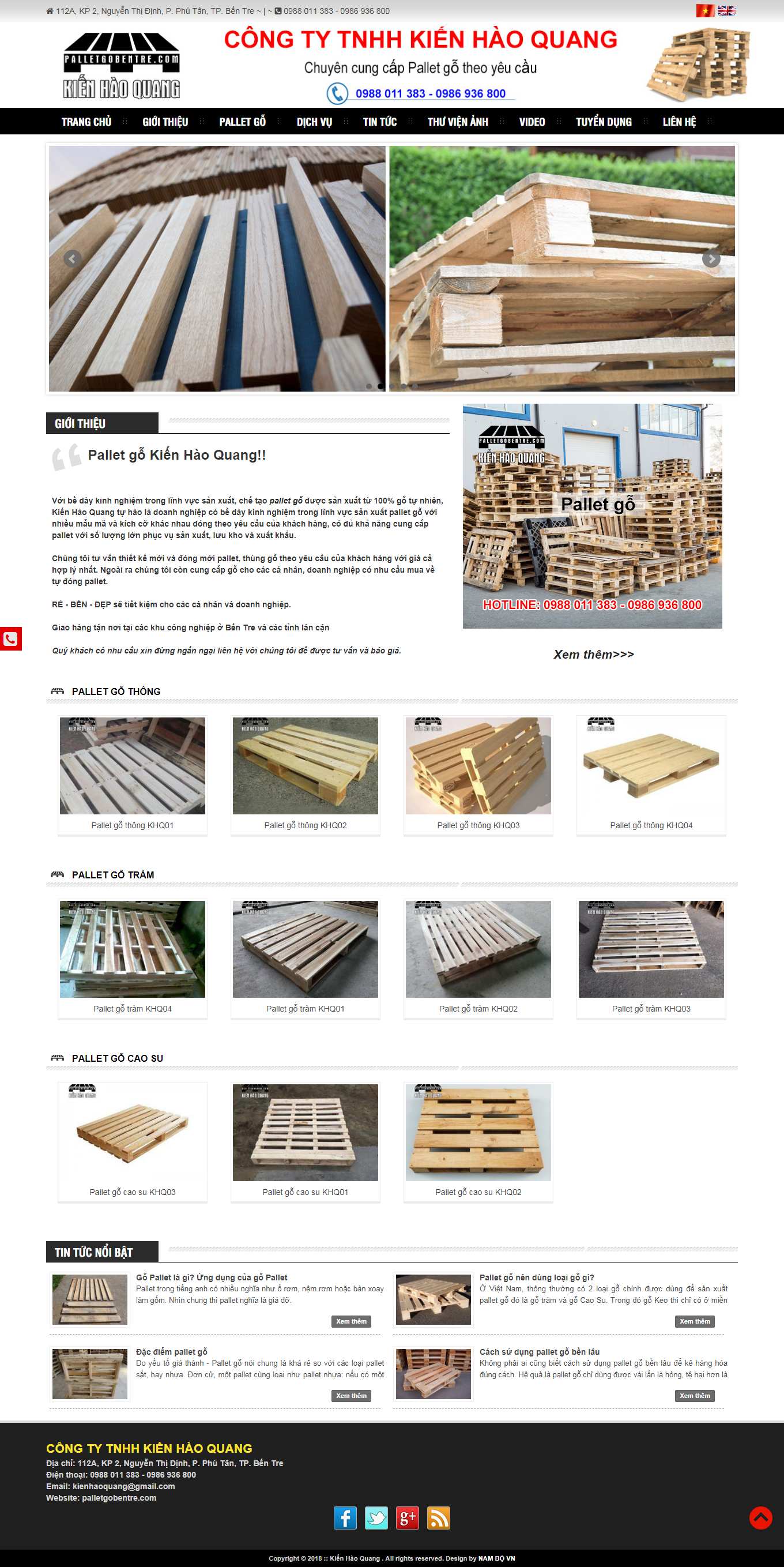 Thiết kế Website web cho thuê Pallet - palletgobentrecom