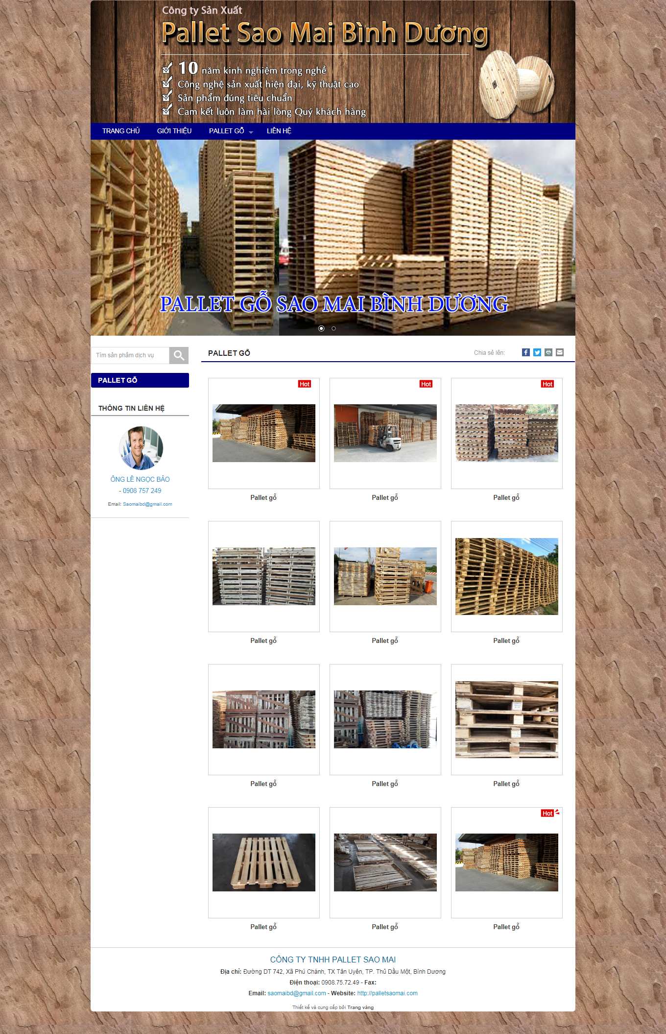 Thiết kế Website web cho thuê Pallet - palletsaomaicom