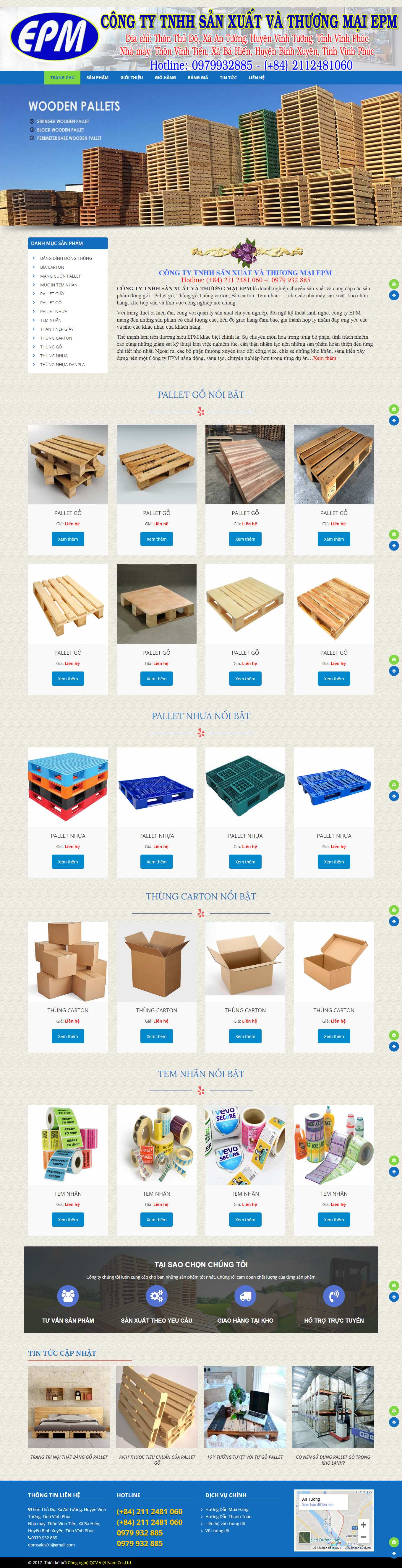 Thiết kế Website web bán Pallet nhựa - goldenpalletvinacom