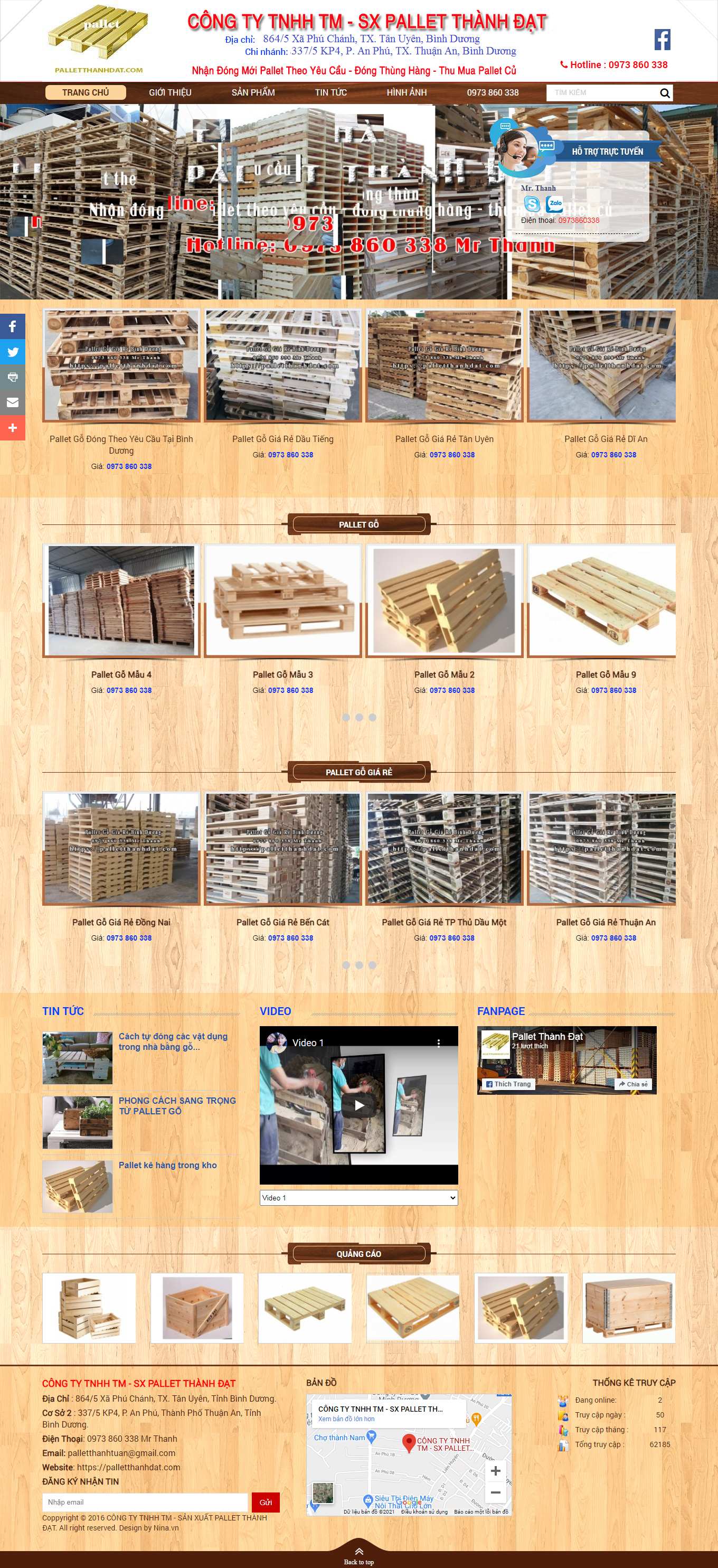 Thiết kế Website web bán Pallet nhựa - palletthanhdatcom