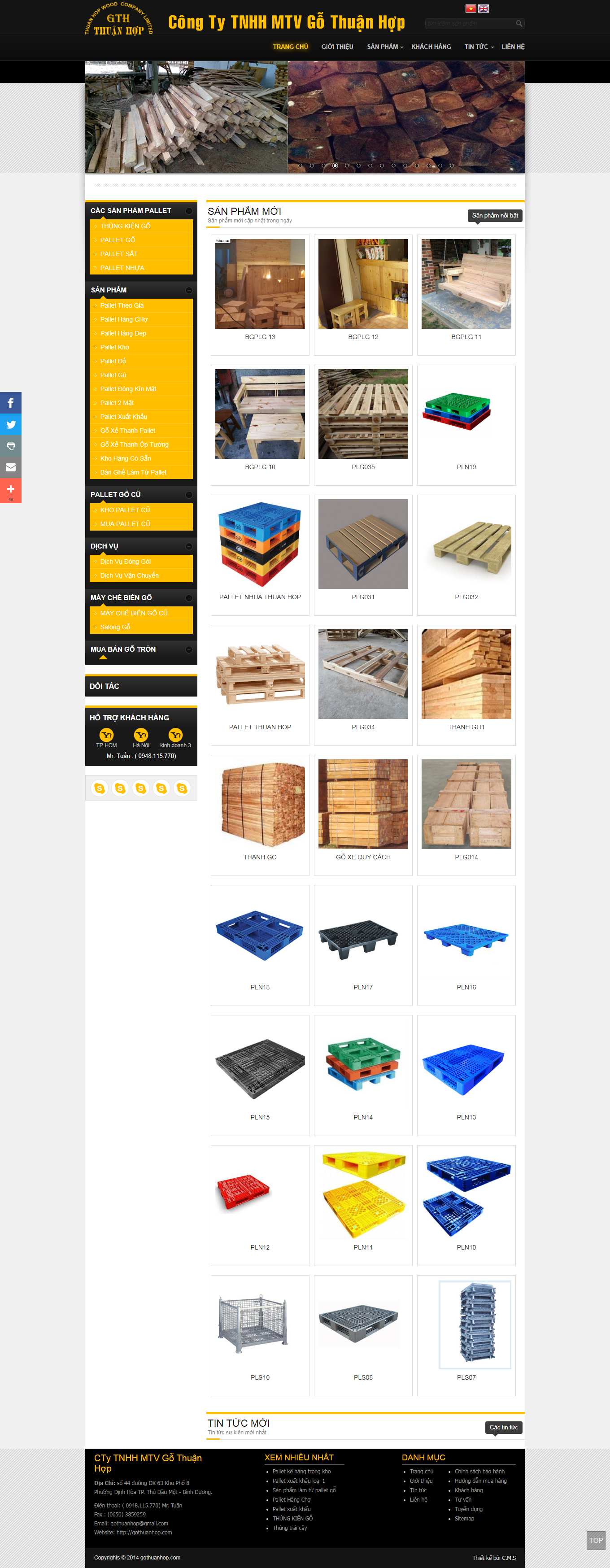 Thiết kế Website web bán Pallet nhựa - gothuanhopcom