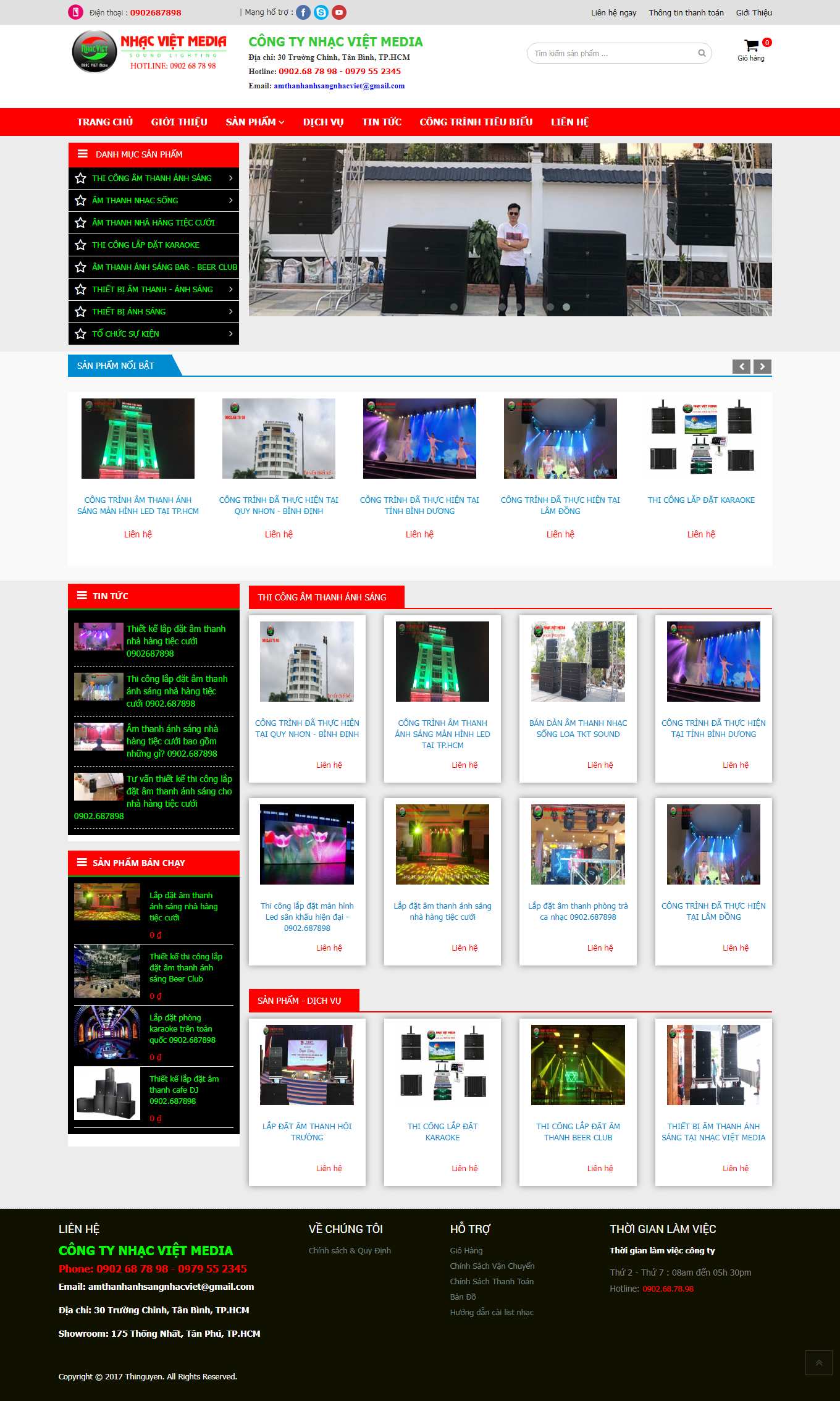 Thiết kế Website web đèn sân khấu - amthanhanhsangnhacvietcom