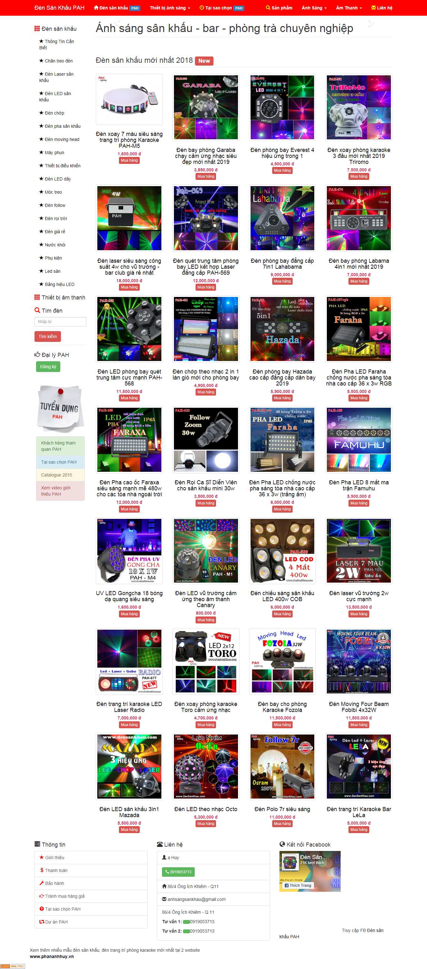 Thiết kế Website web đèn sân khấu - wwwdensankhaucom