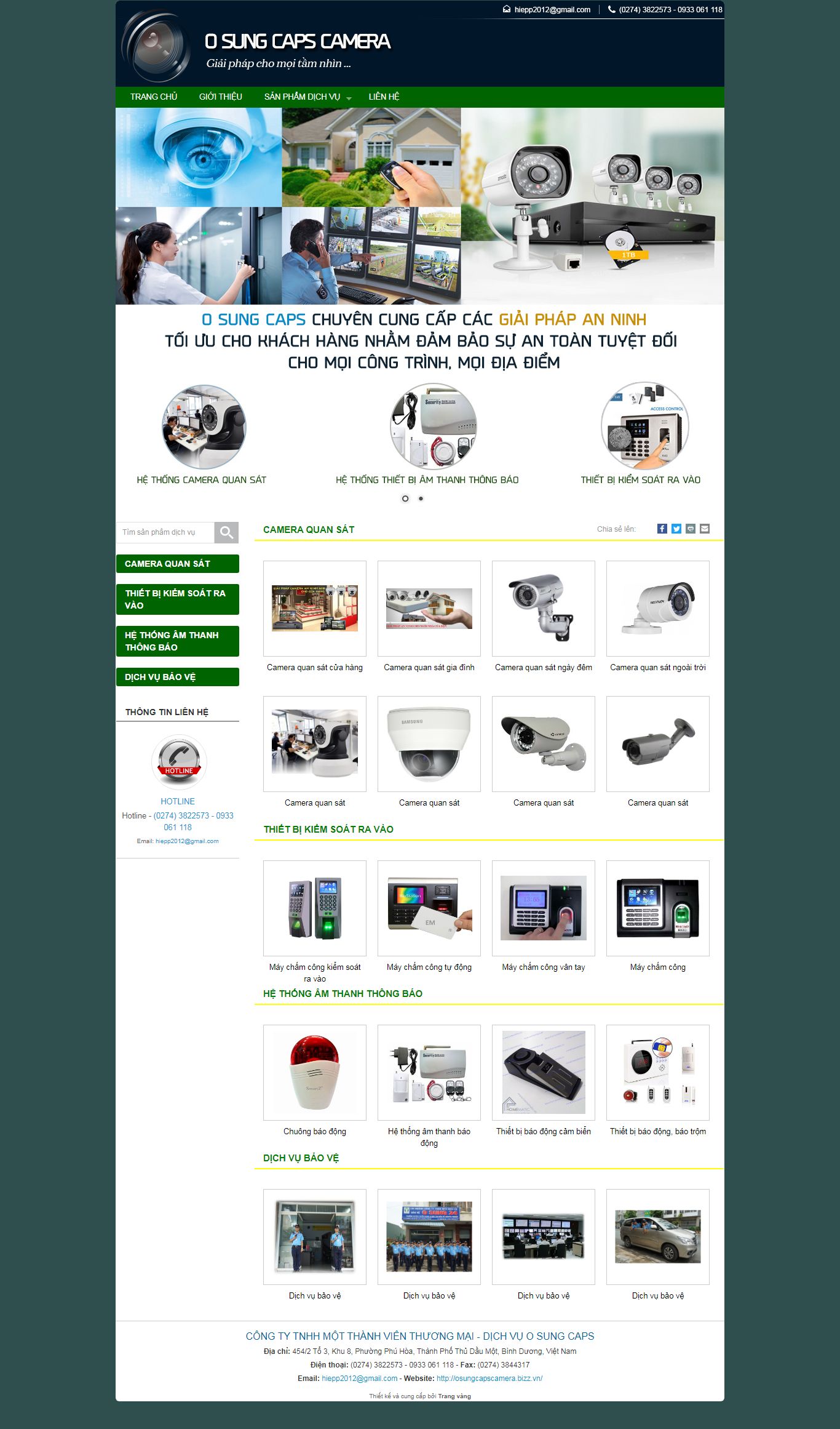 Thiết kế Website web thiết bị chống trộm - osungcapscamerabizzvn