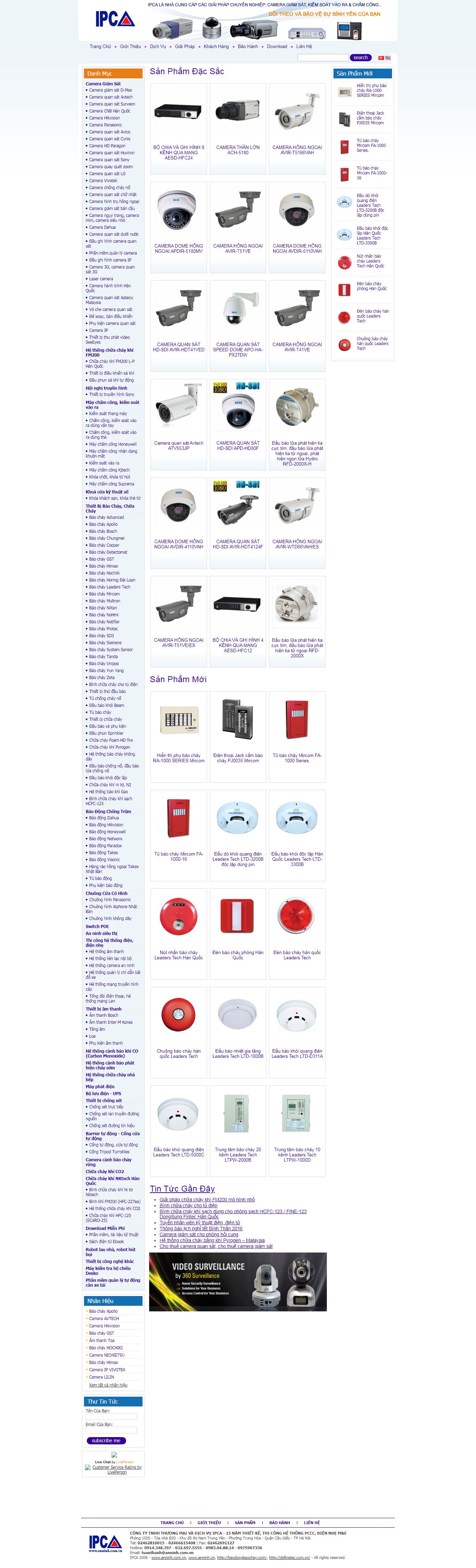 Thiết kế Website web thiết bị an ninh - wwwanninhcomvn