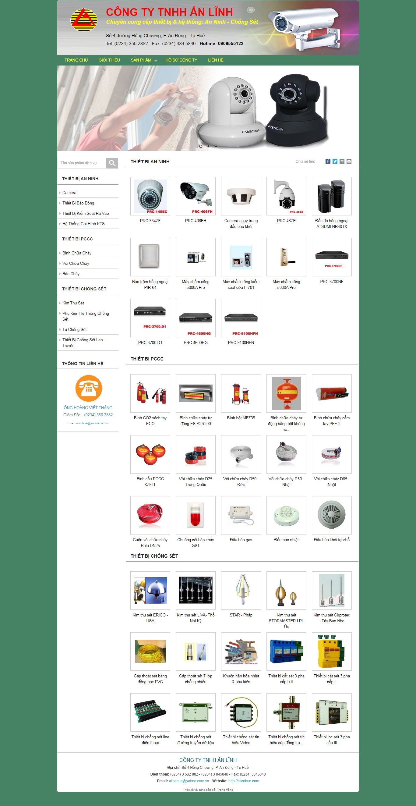 Thiết kế Website web thiết bị an ninh - alicohuecom