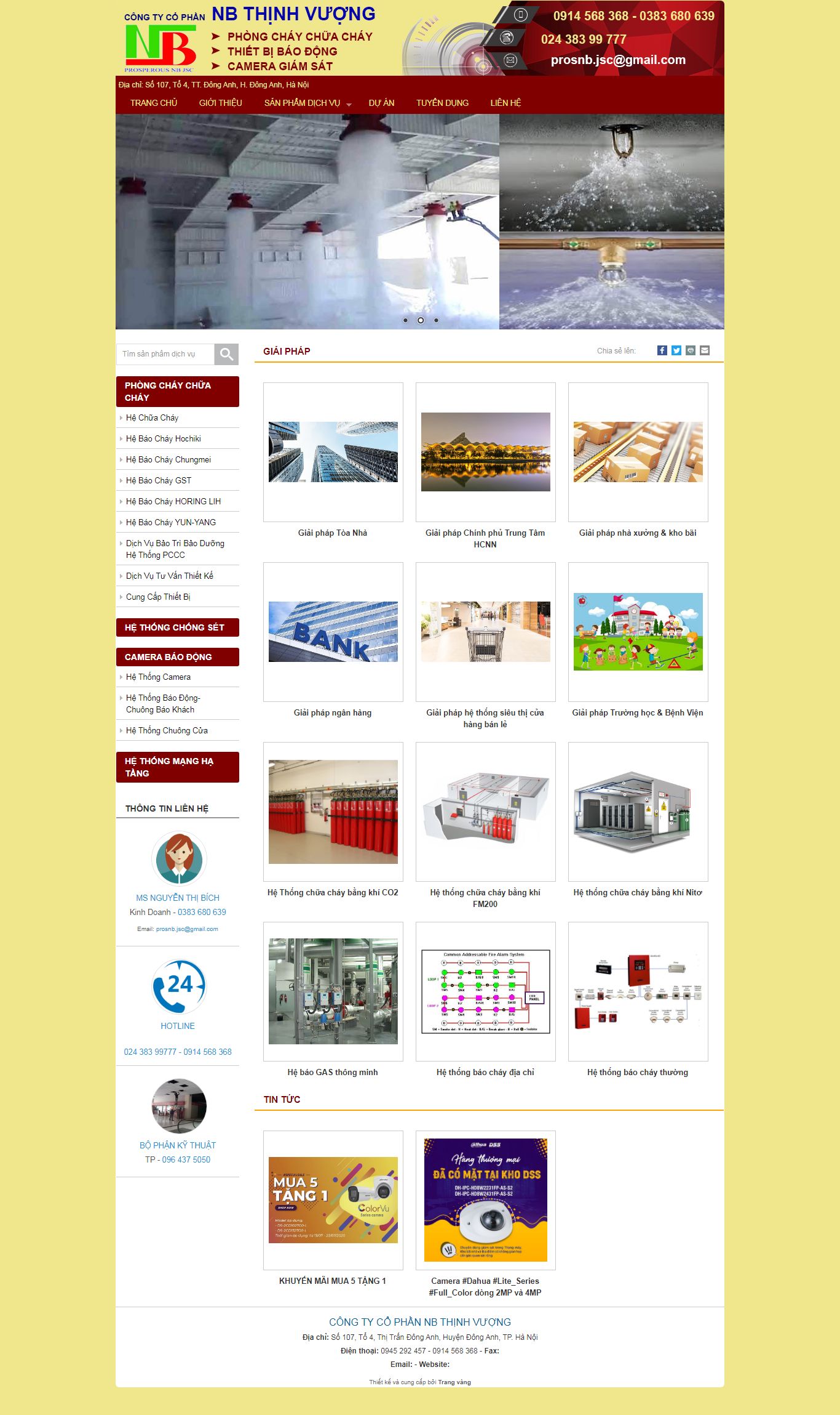 Thiết kế Website web thiết bị an ninh - nbthinhvuongbizzvn