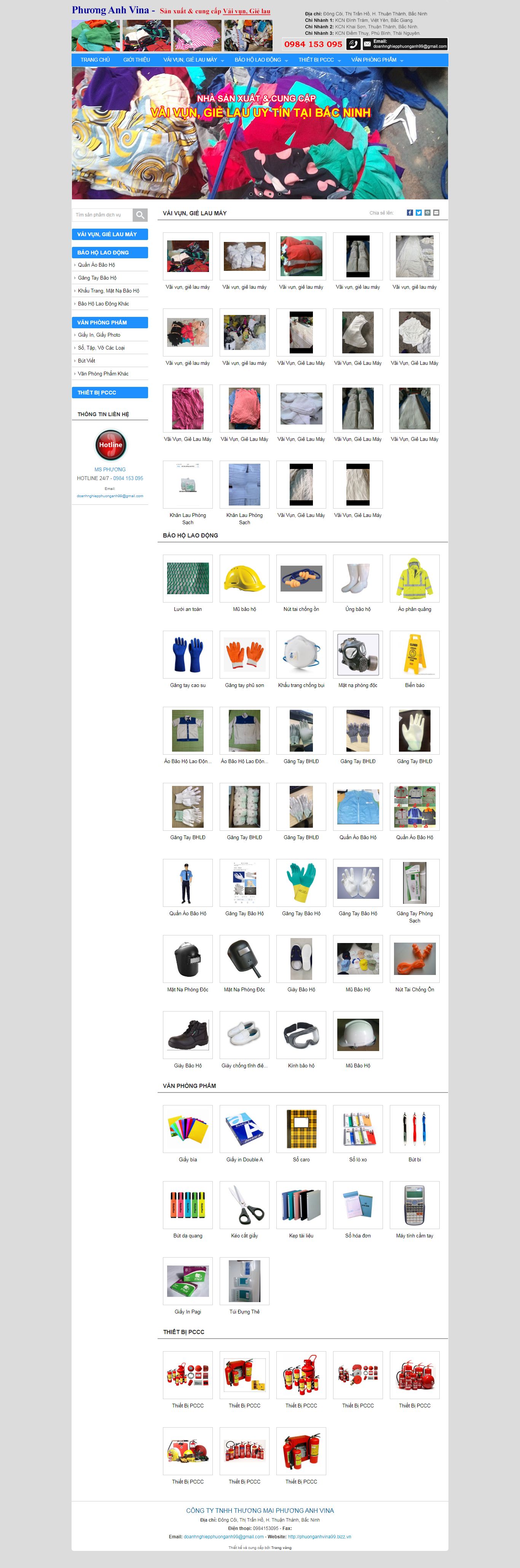 Thiết kế Website web bán kính bảo hộ lao động - phuonganhvina99bizzvn