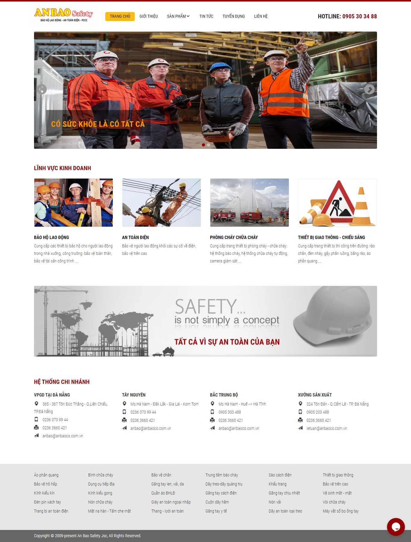 Thiết kế Website web bán kính bảo hộ lao động - anbaococomvn