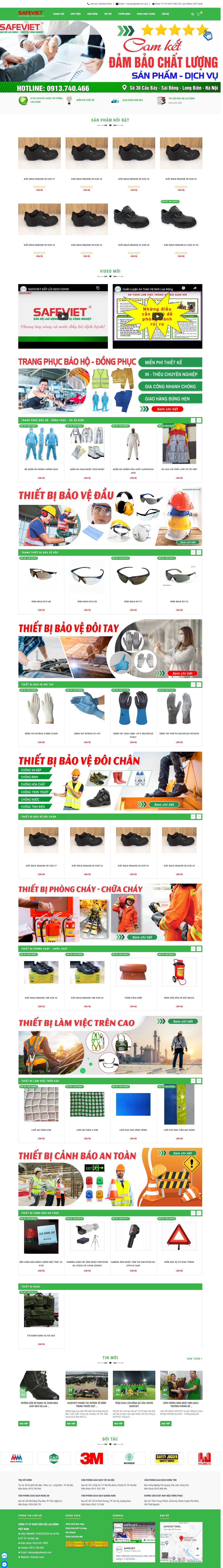 Thiết kế Website web bán kính bảo hộ lao động - safevietcom