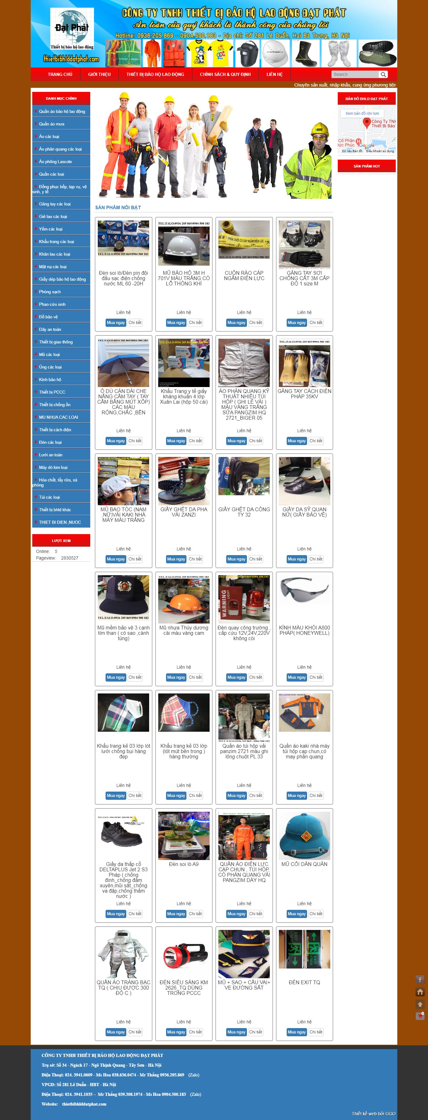 Thiết kế Website web bán kính bảo hộ lao động - thietbibhlddatphatcom