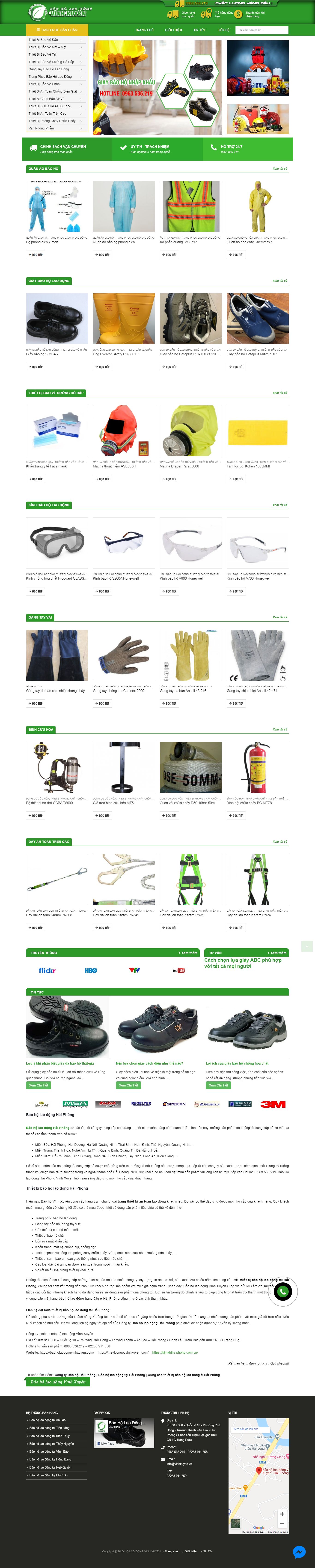 Thiết kế Website web bán mặt nạ phòng độc - baoholaodongvinhxuyencom