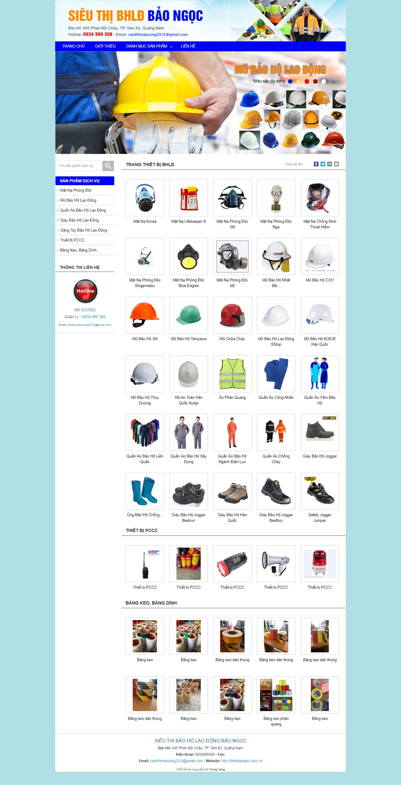 Thiết kế Website web bán mặt nạ phòng độc - bhldbaongocbizzvn