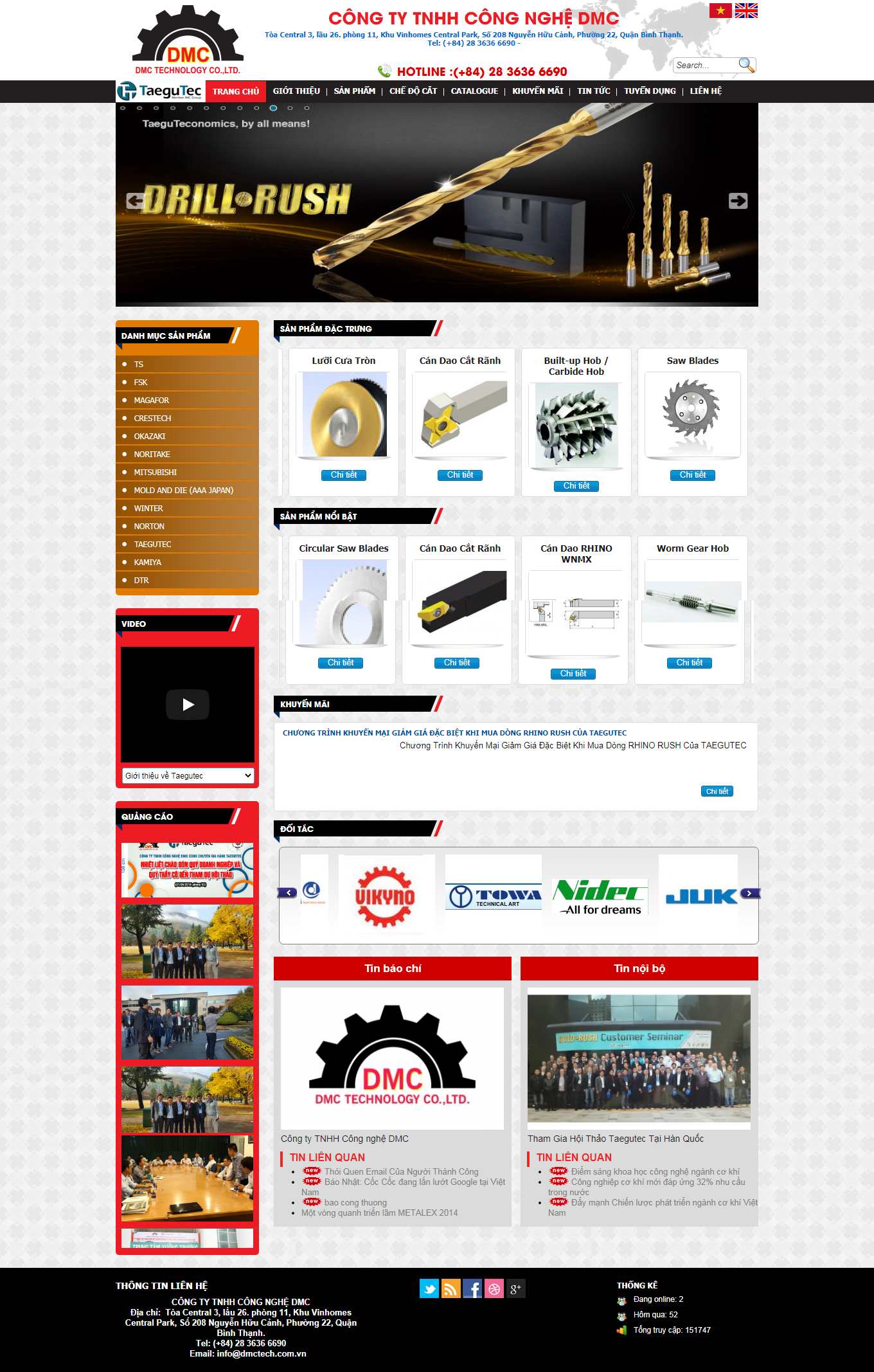 Thiết kế Website web bán lưỡi cưa - dmctechvn