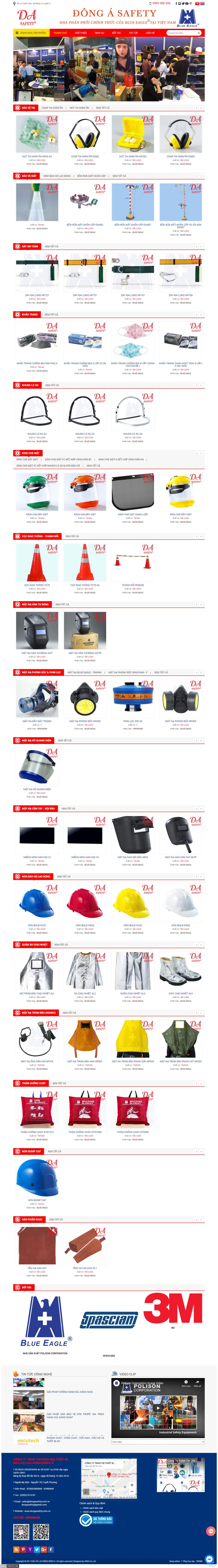 Thiết kế Website web bán mặt nạ phòng độc - dongasafetycomvn