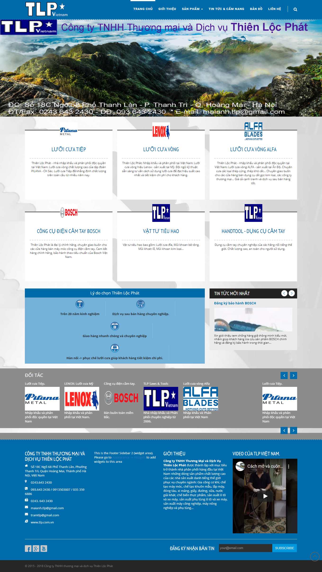 Thiết kế Website web bán lưỡi cưa - tlpcomvn