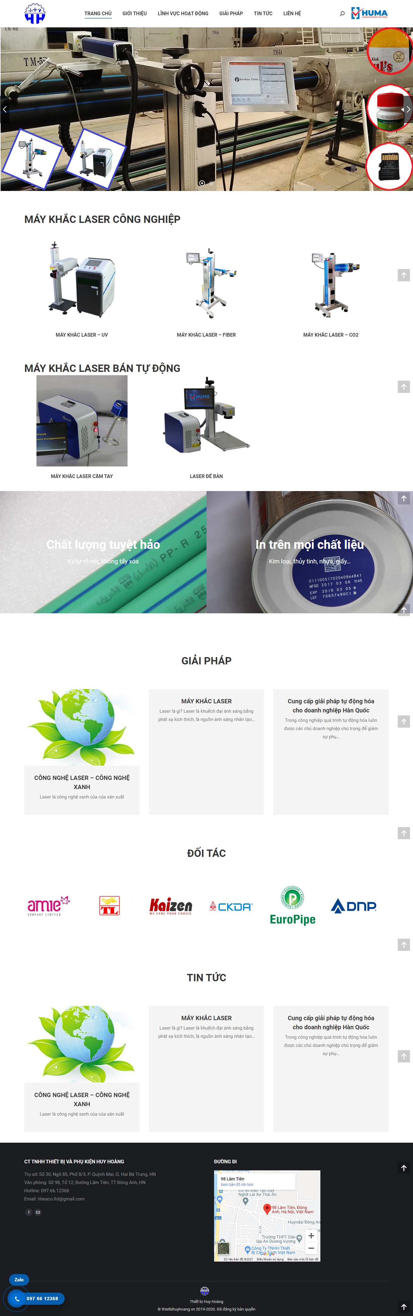Thiết kế Website web bán máy cắt - thietbihuyhoangvn