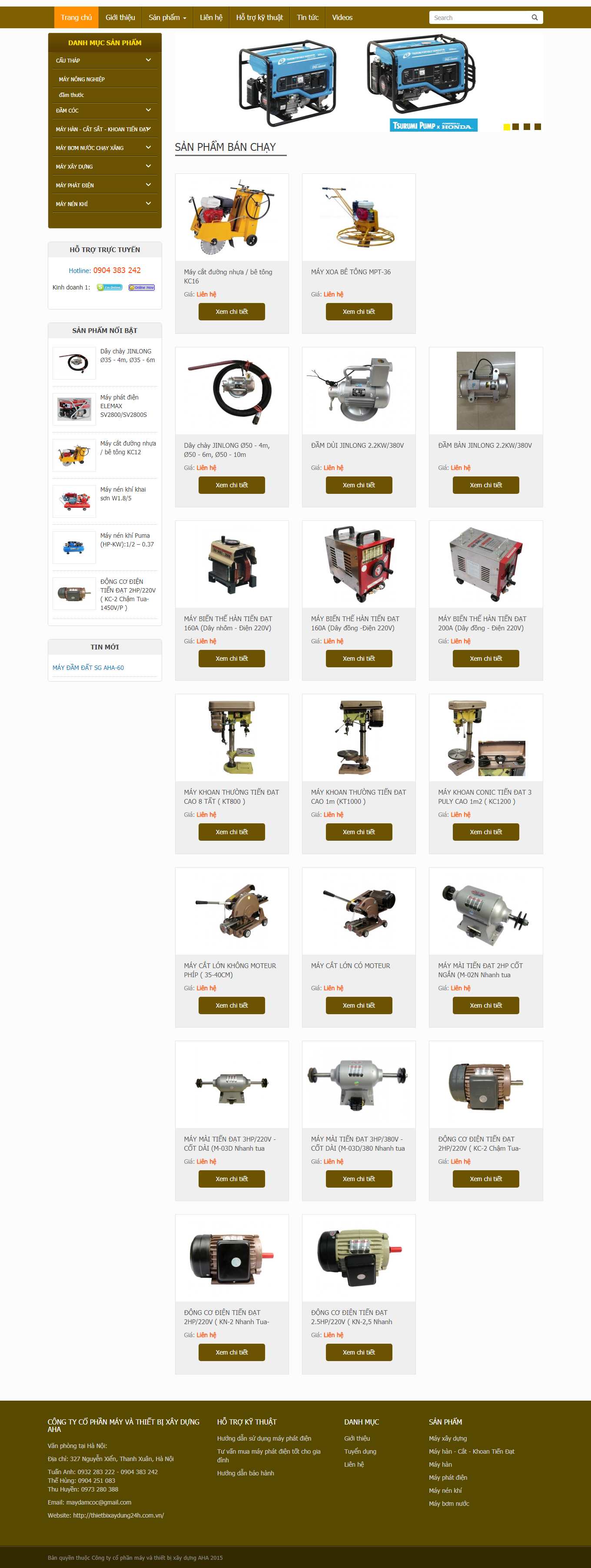 Thiết kế Website web bán máy cắt - mayxaydungahacom