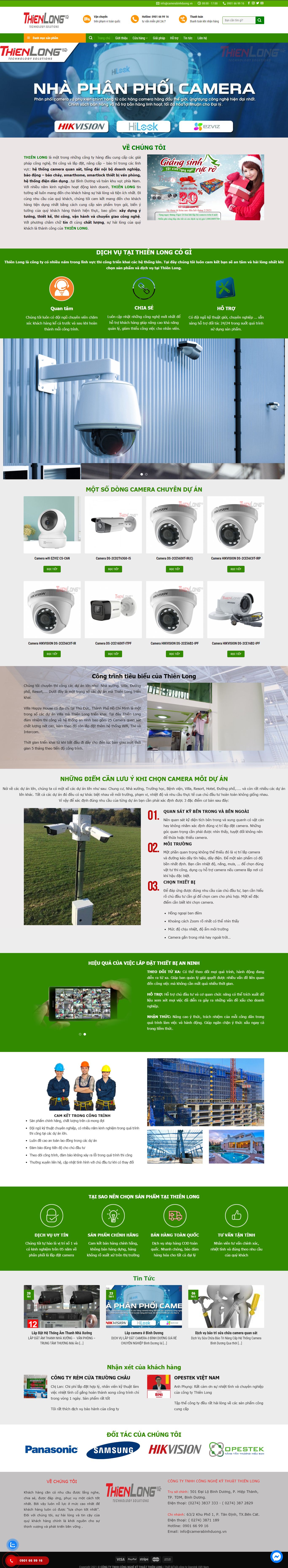 Thiết kế Website web đầu ghi hình camera - camerabinhduongvn