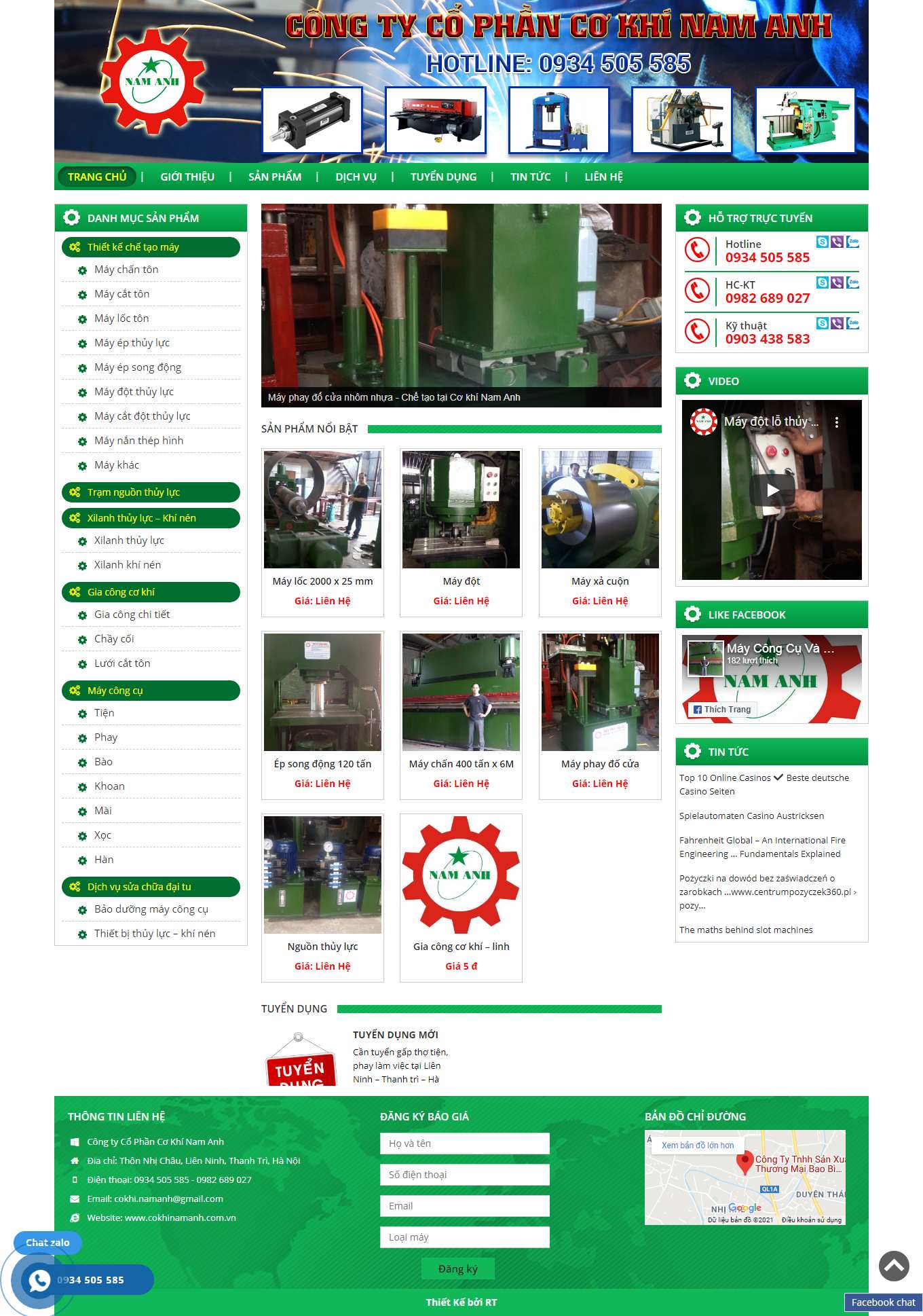 Thiết kế Website web bán máy cắt - cokhinamanhcomvn