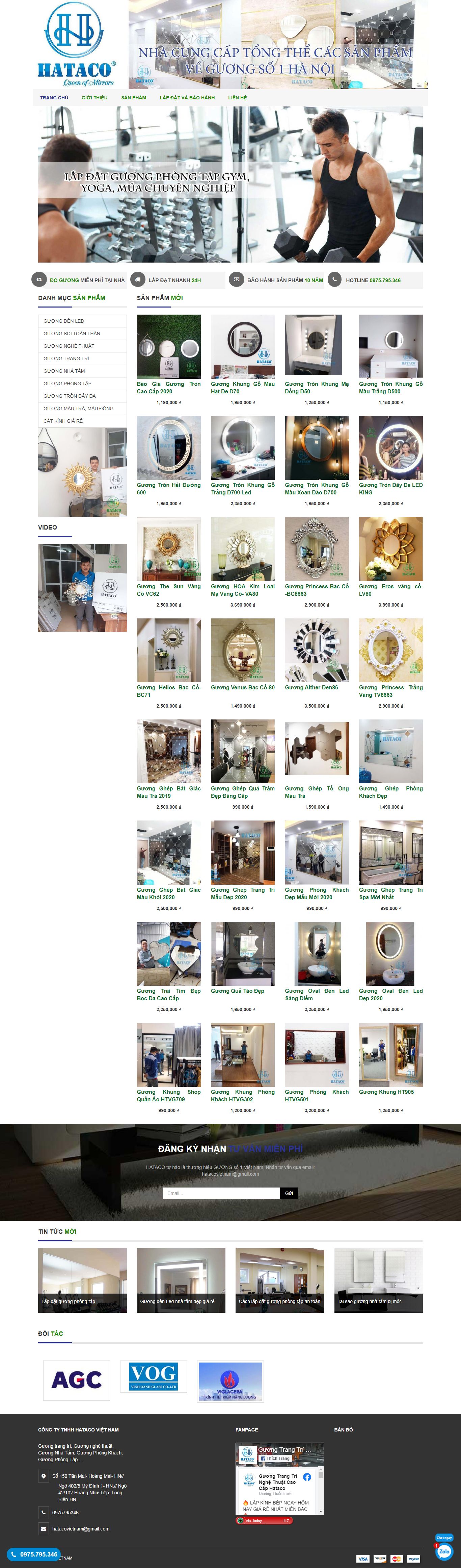 Thiết kế Website web bán gương - hatacovn