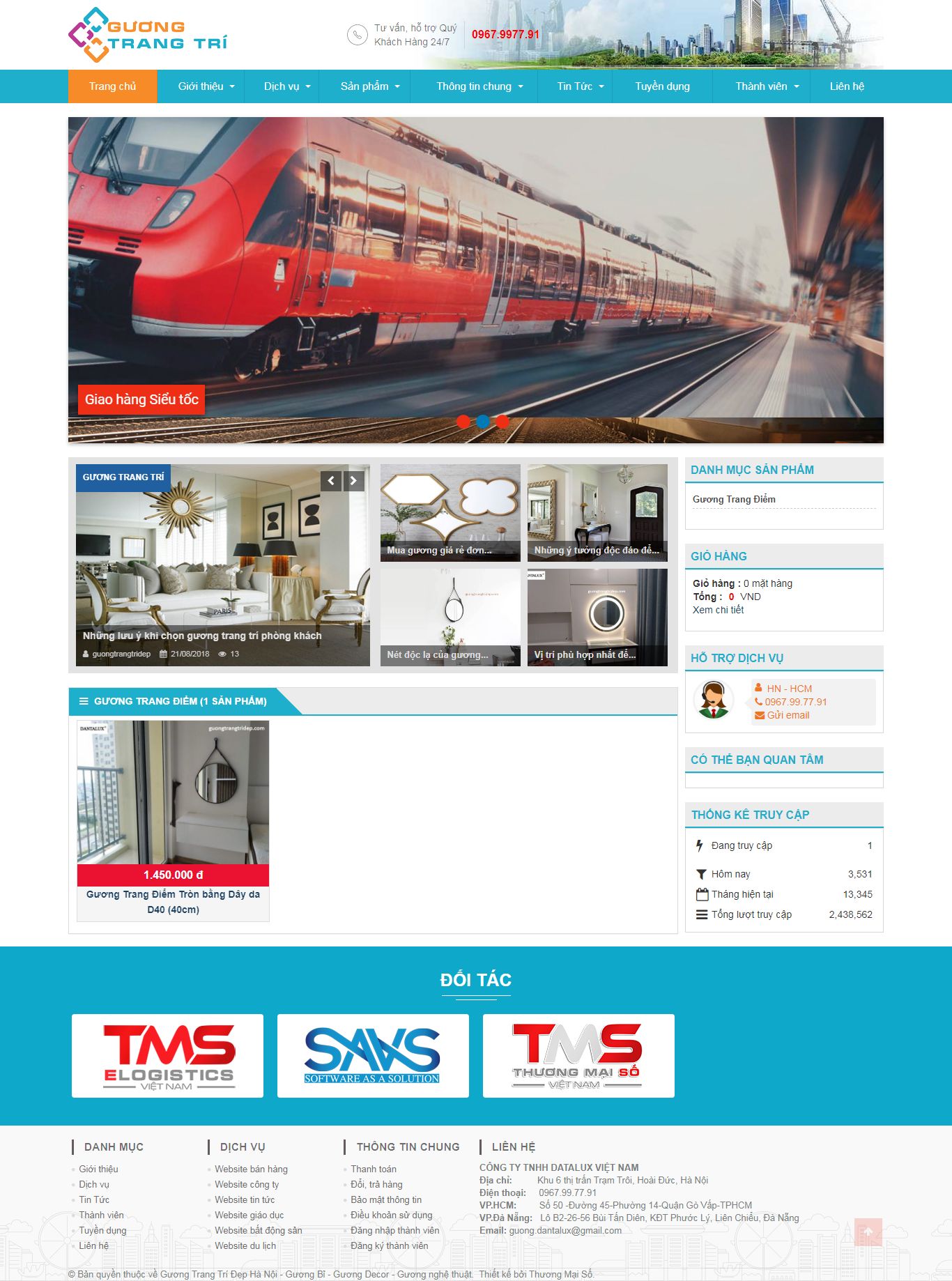 Thiết kế Website web bán gương - wwwguongtrangtridepcom