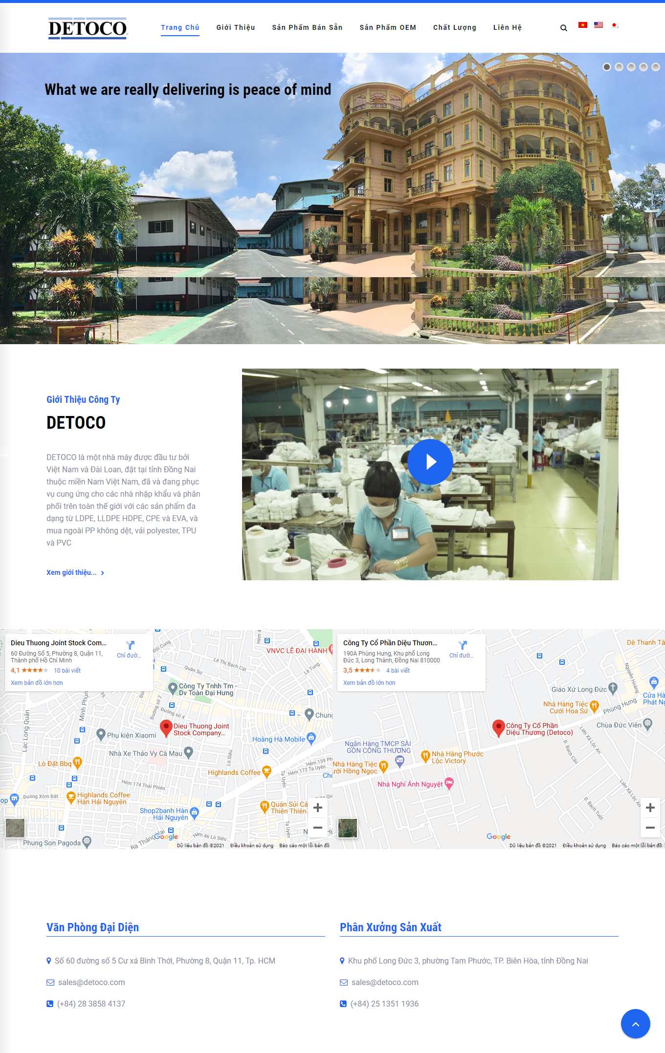 Thiết kế Website web áo mưa thời trang - detococom