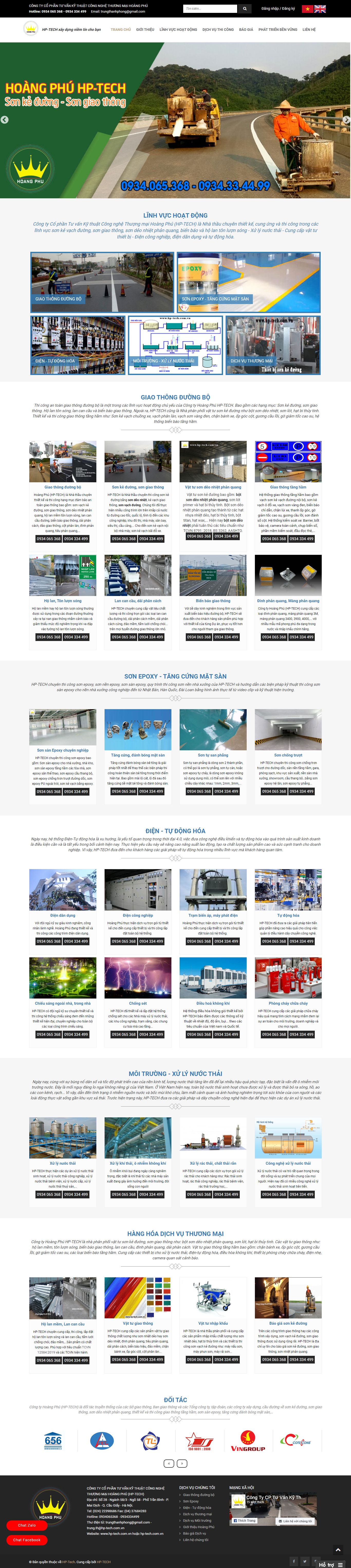 Thiết kế Website web bán sơn phản quang - wwwhp-techcomvn