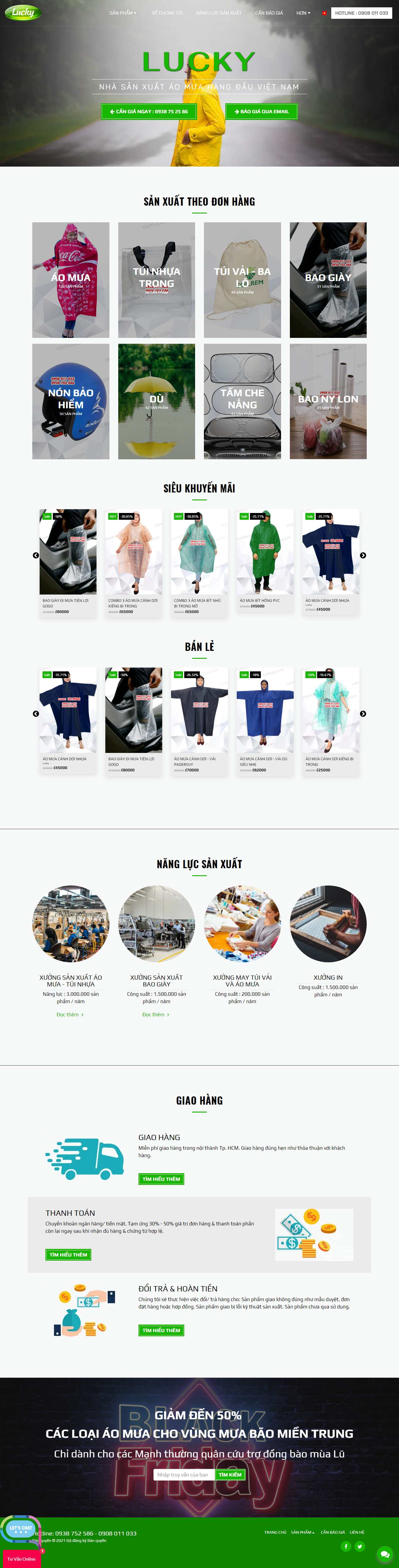 Thiết kế Website web bán áo mưa trẻ em - wwwaomualuckycom